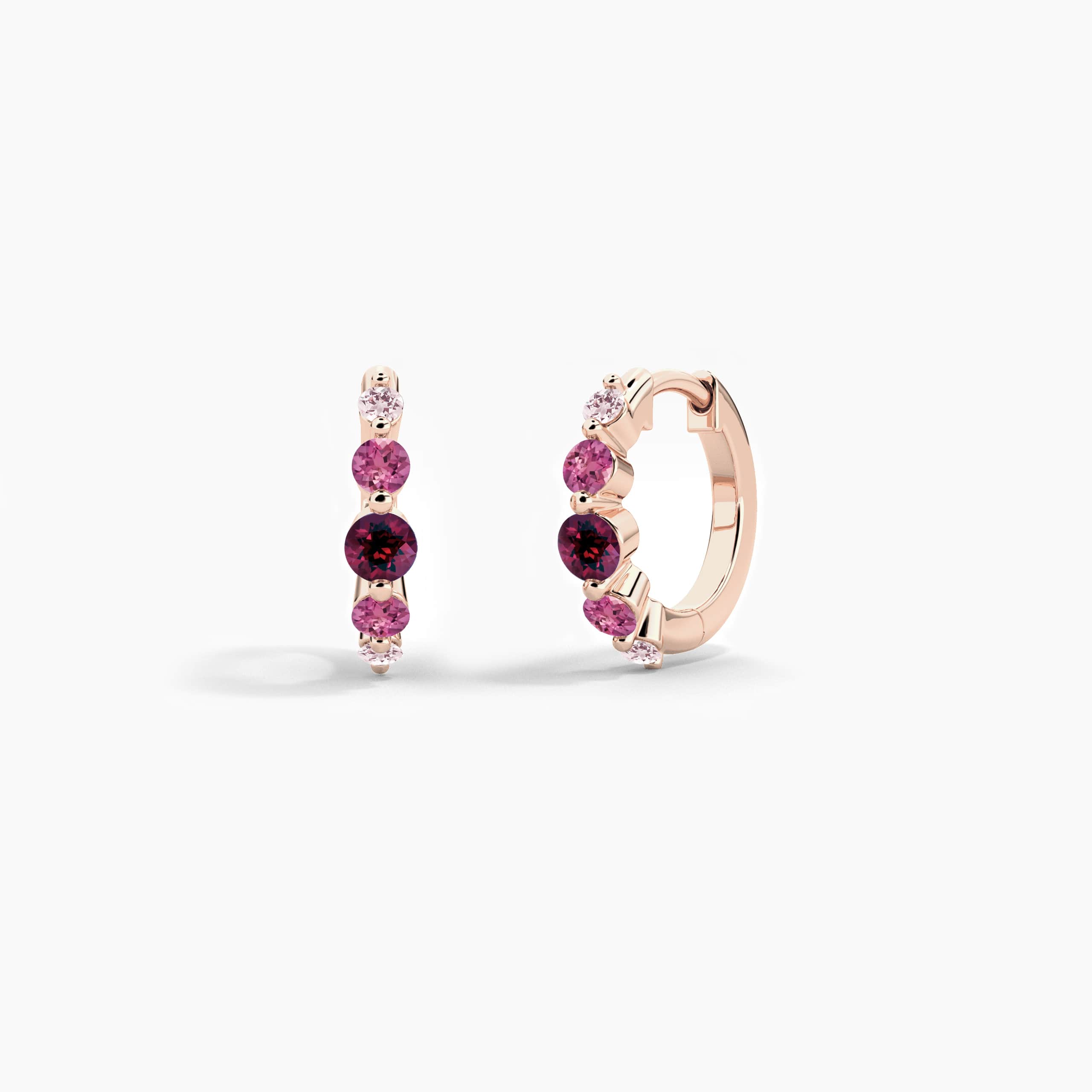 Morganite Diamond Hoop Earring