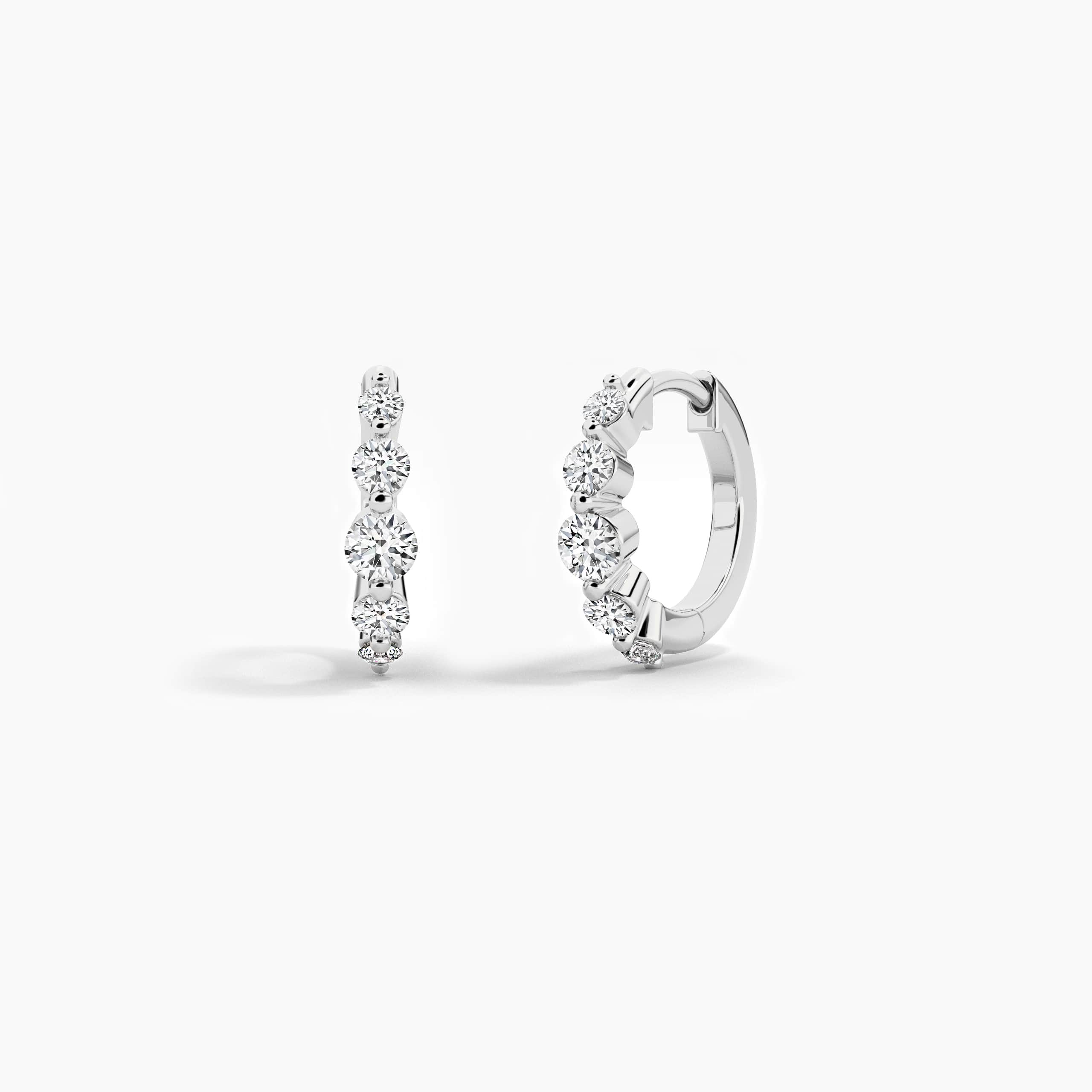 White Gold Round Cut Moissanite Diamond Hoop Earring For Woman's