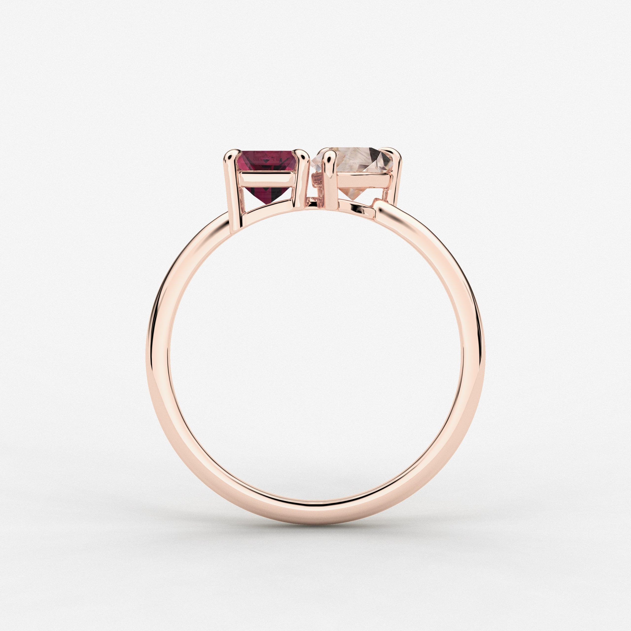 Rose Gold Birthstones Engagement Ring