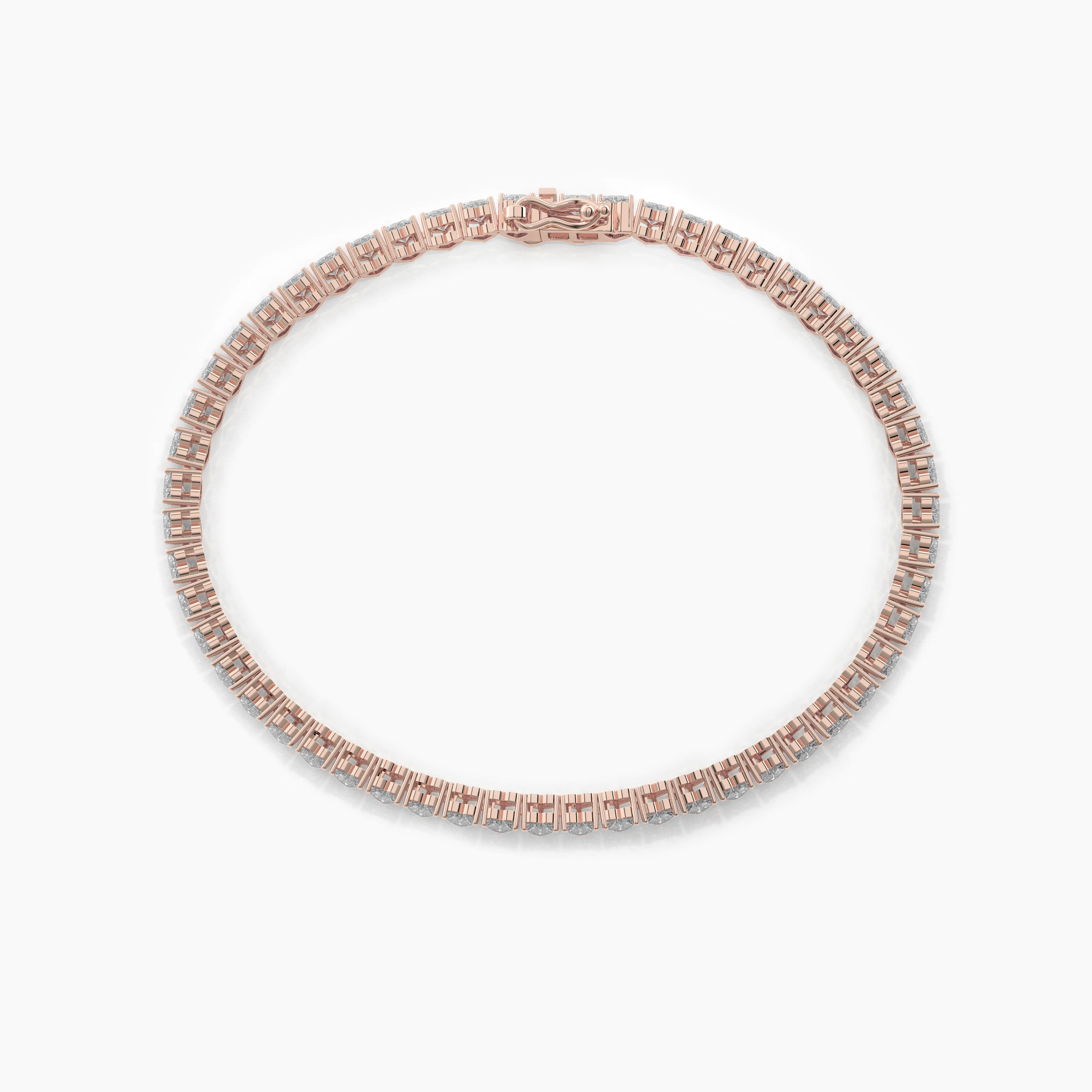 rose gold lab grown diamond tennis bracelet