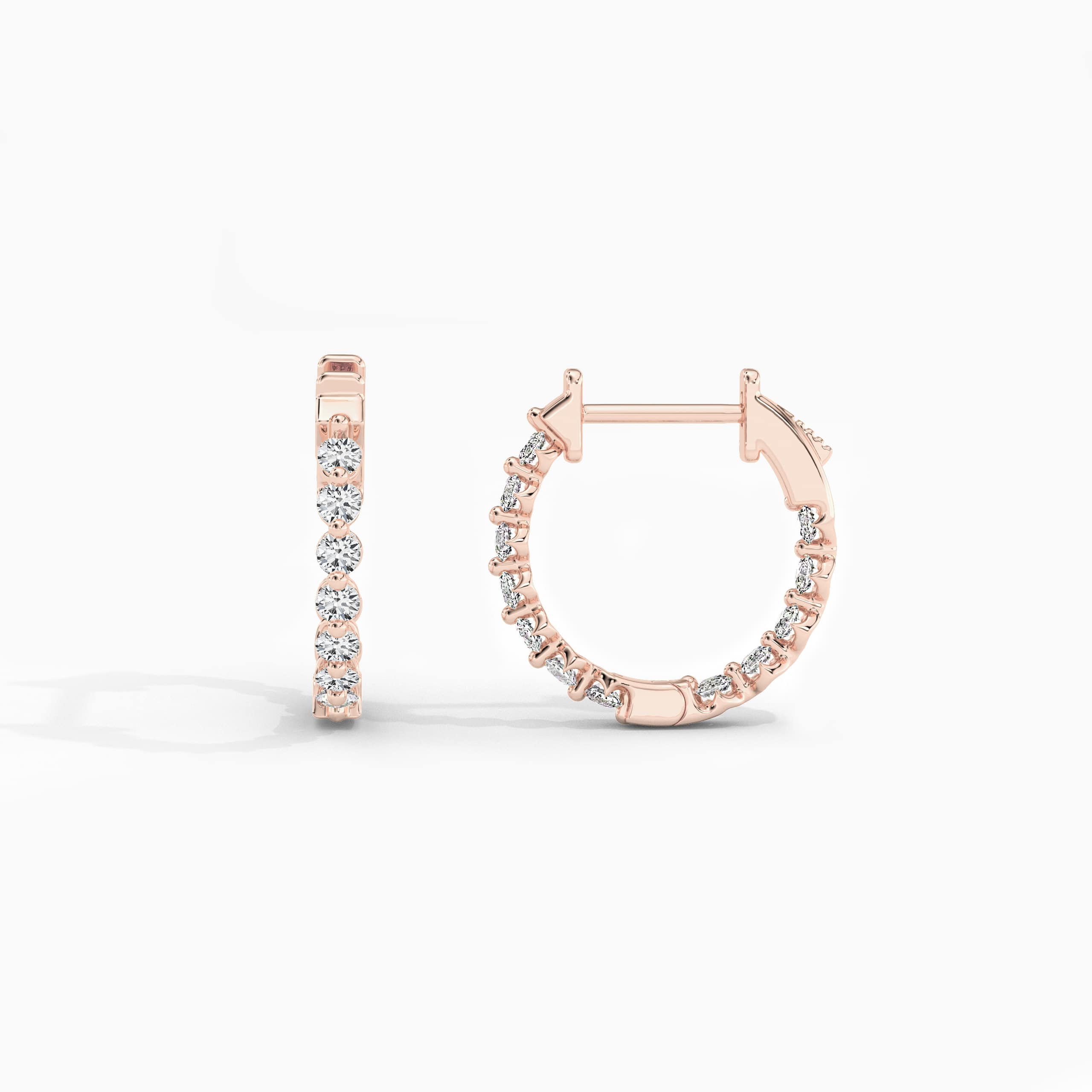 Rose gold hoop earrings