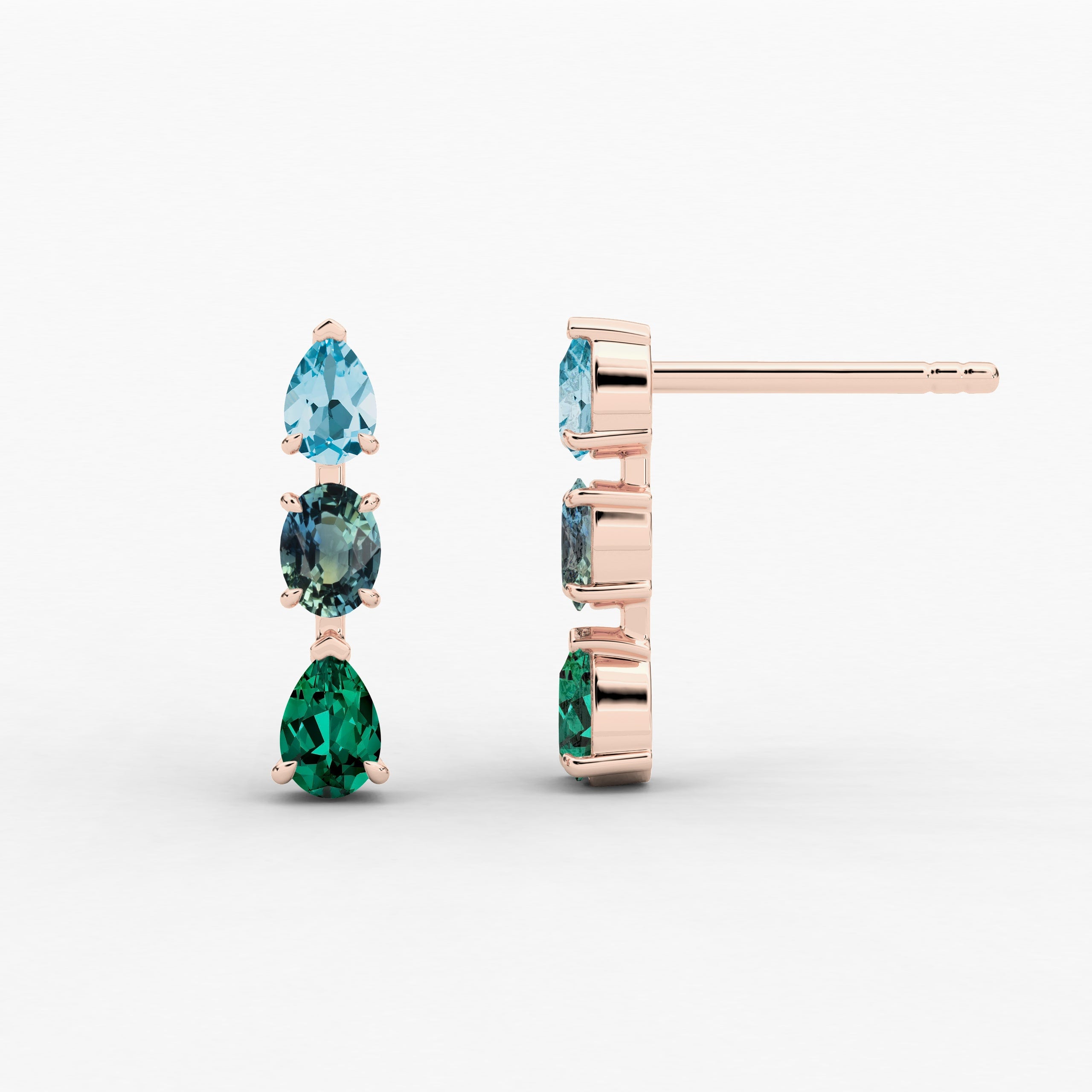 precious stone earrings in rose gold