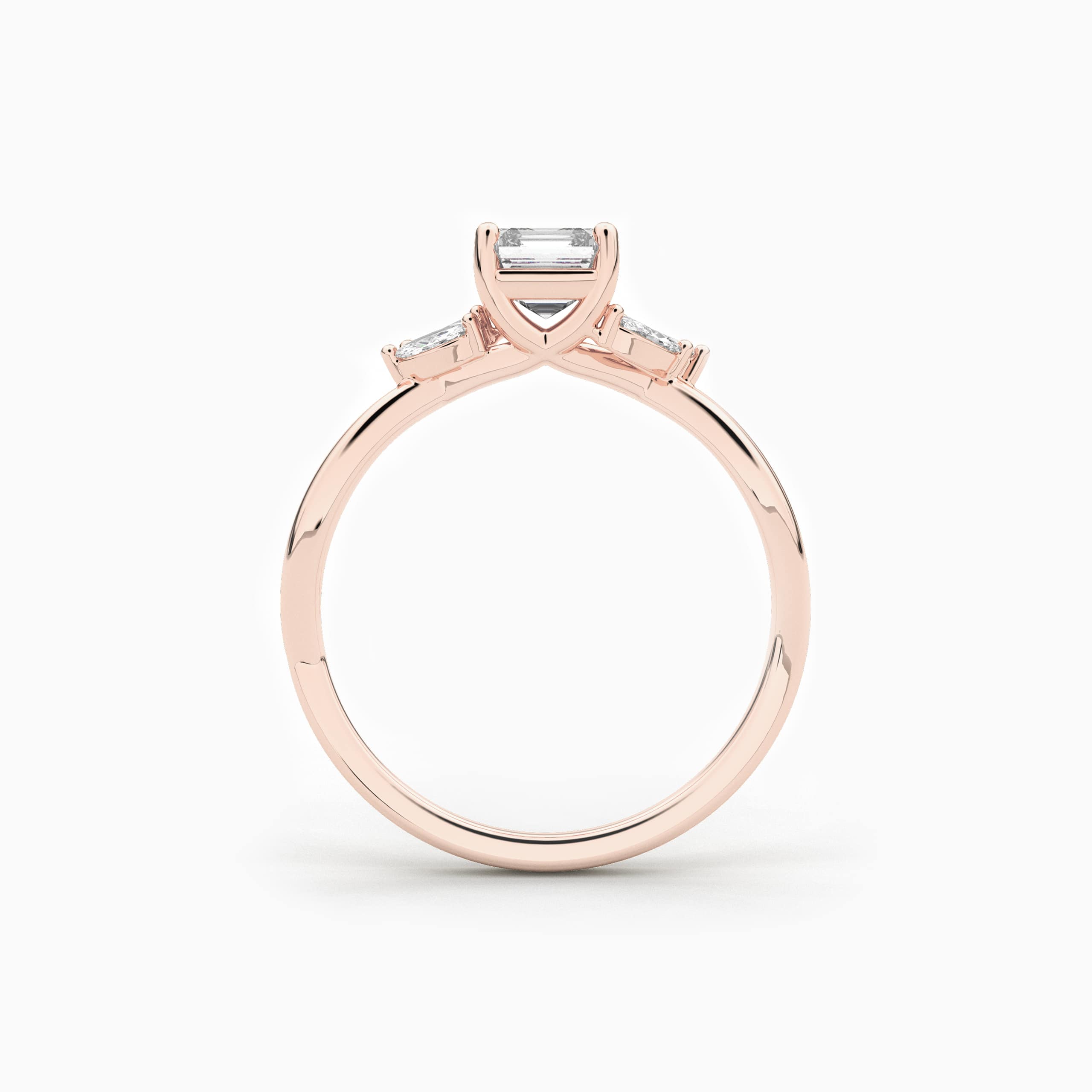 Rose Gold Asscher And Marquise Engagement Ring