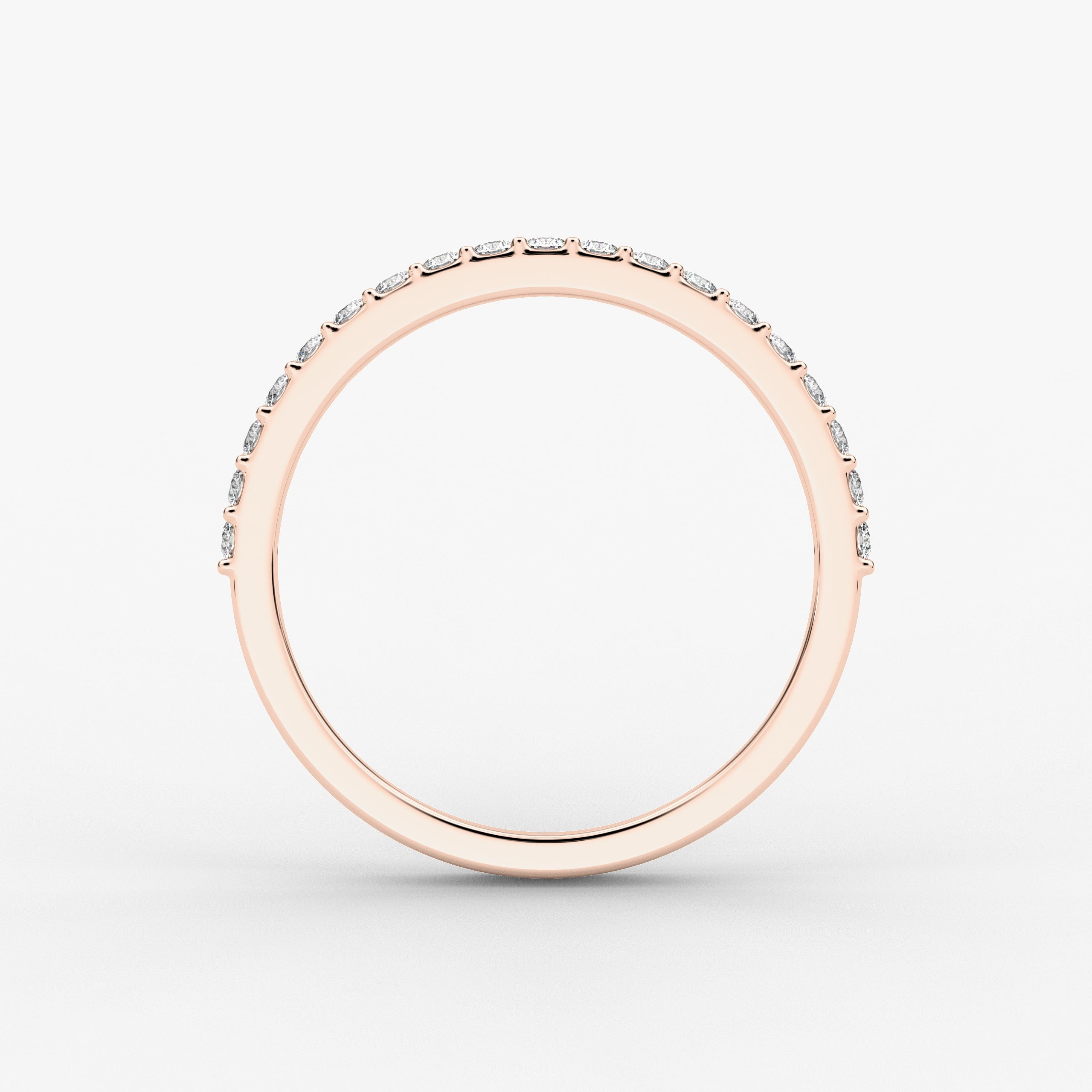 ROUND CUT DIAMOND HALF ETERNITY WEDDING IN ROSE GOLD BAND