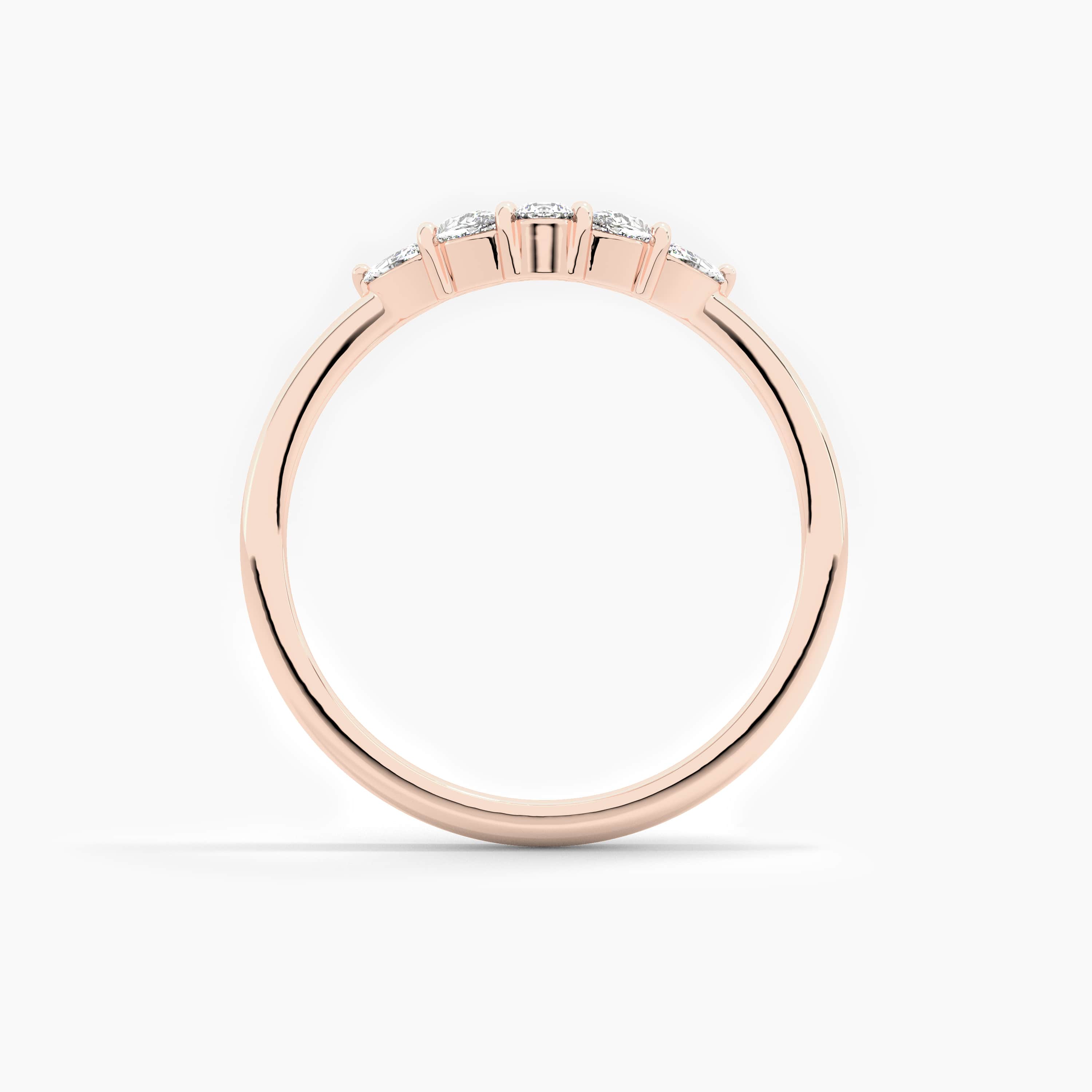 rose gold moissanite diamond ring