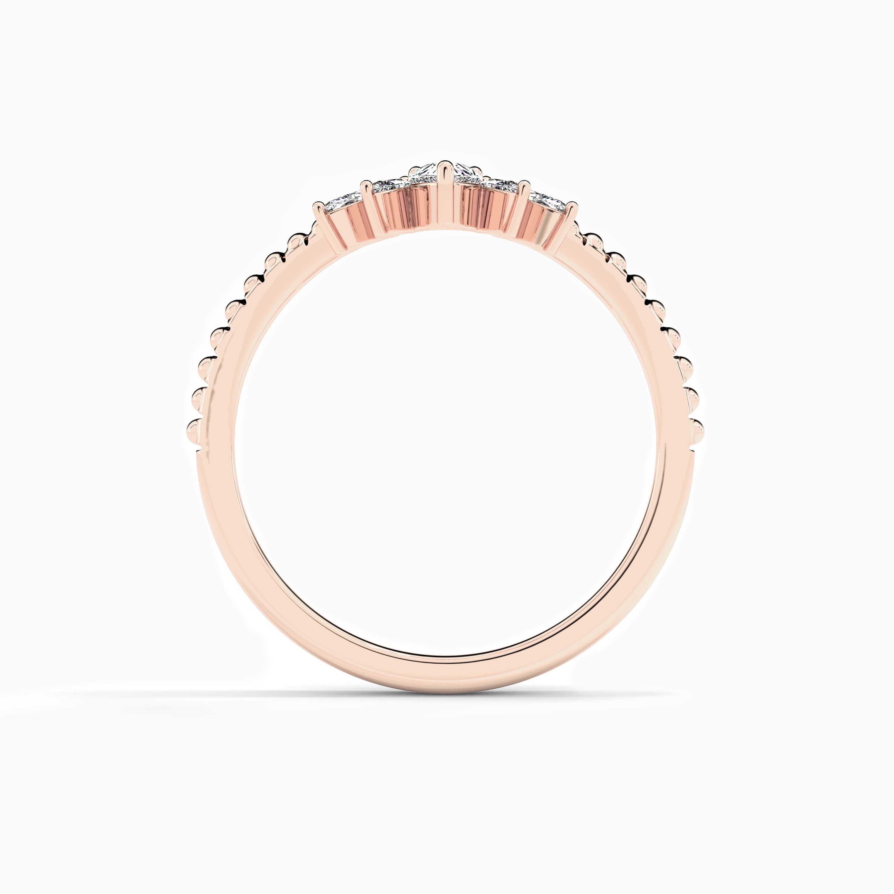 rose gold diamond engagement curved ring
