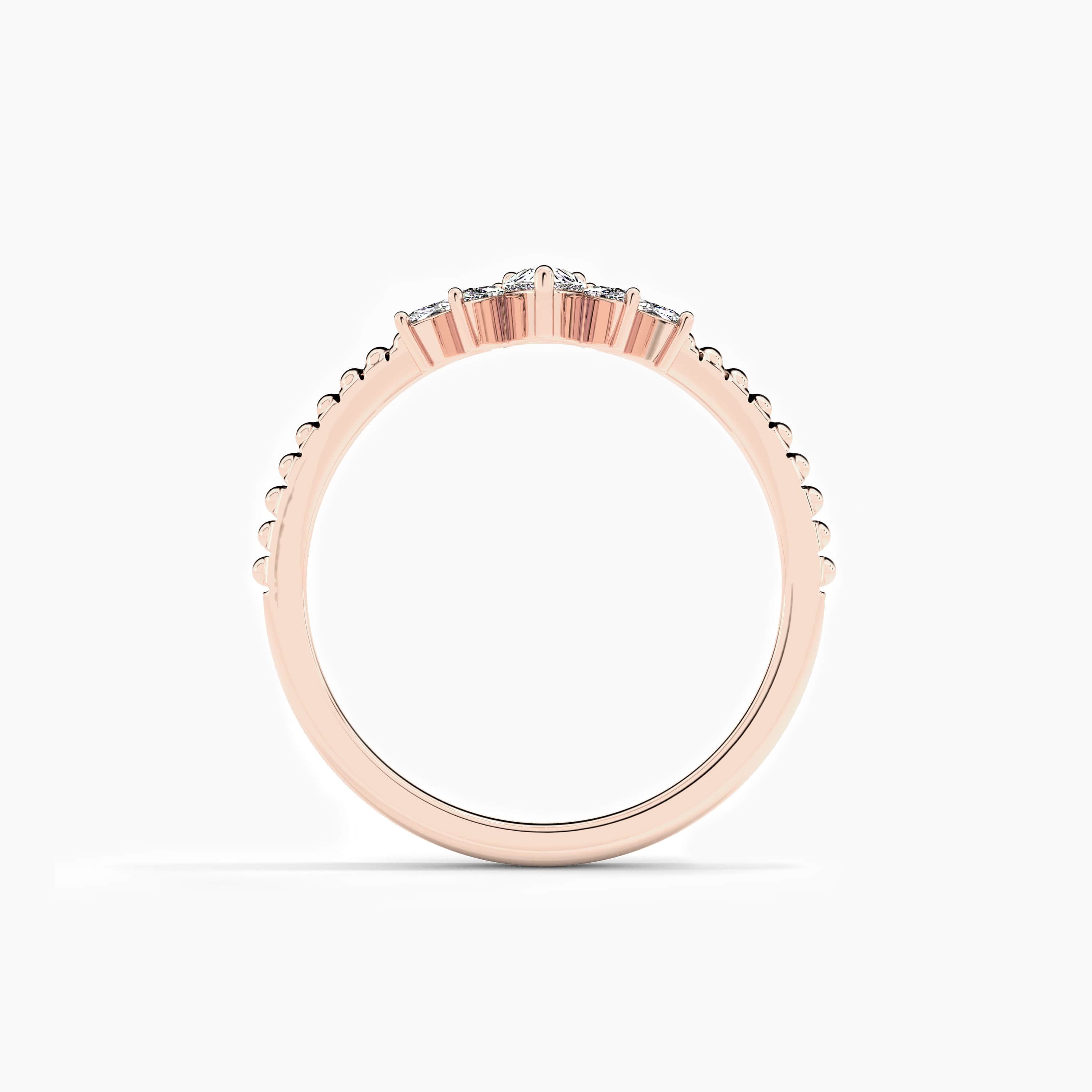 rose gold diamond engagement curved ring