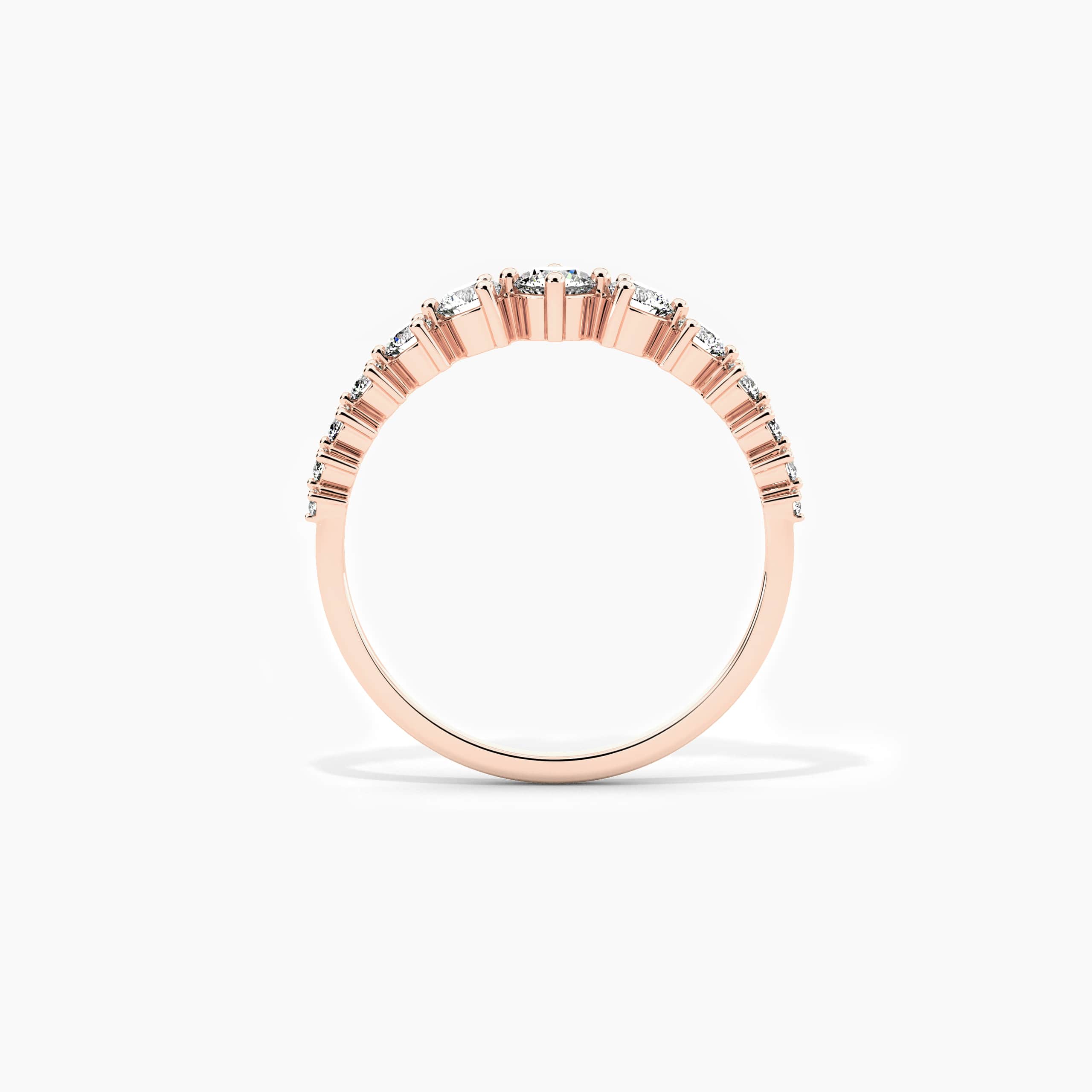 Rose Gold Round Shape Moissanite Diamond Fashion Ring