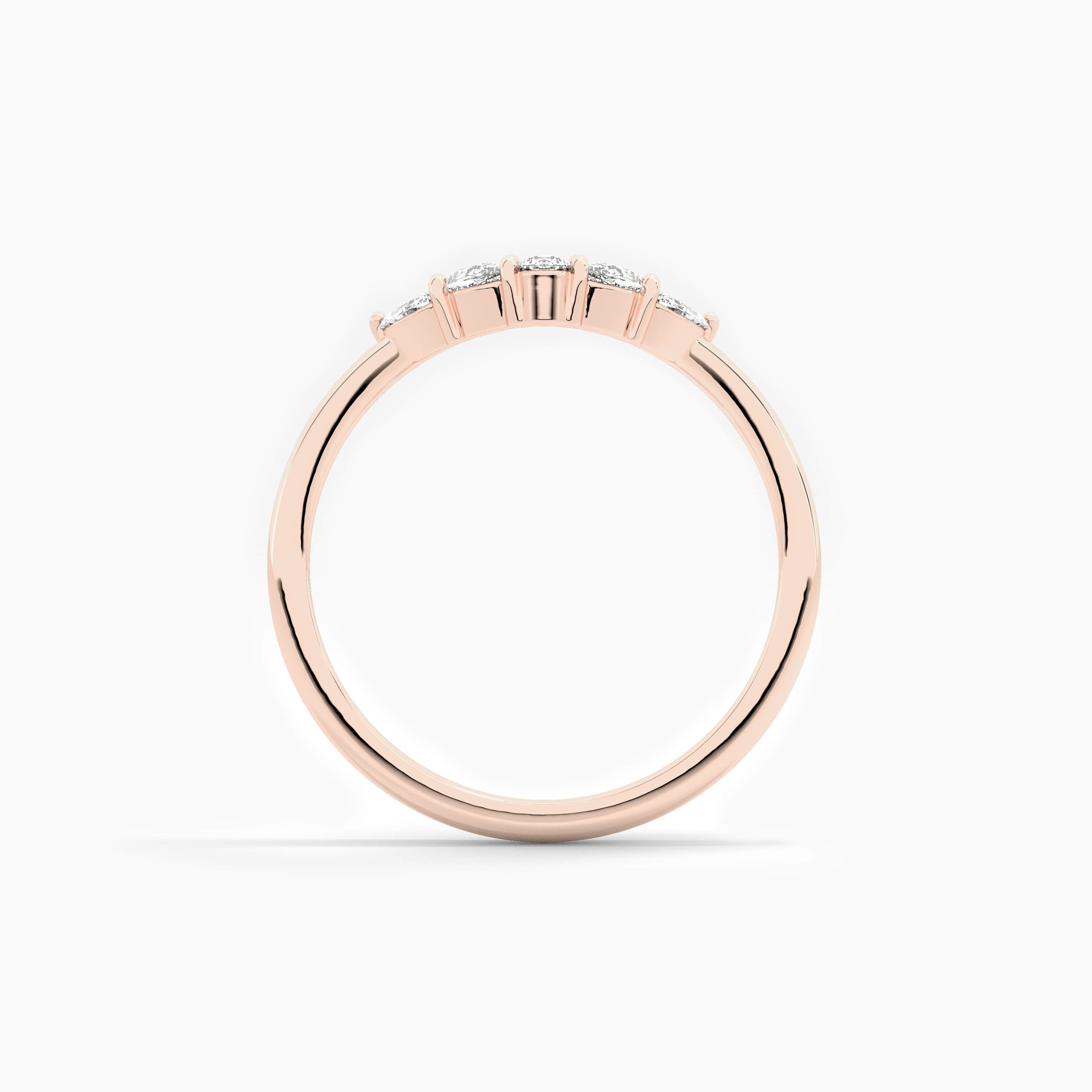 rose gold moissanite diamond ring