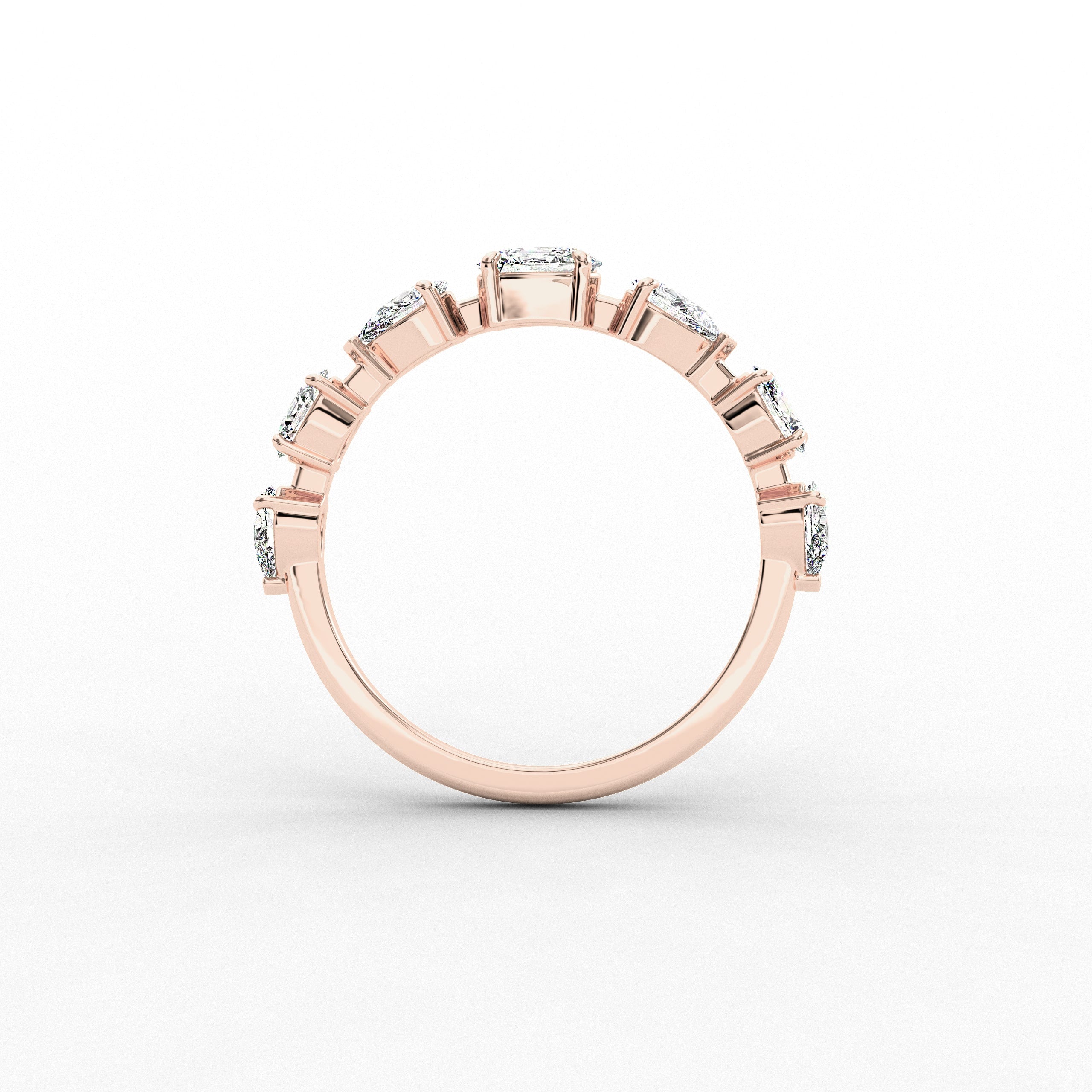 Rose Gold Pear And Oval Cluster Engagement Ring In For Woman