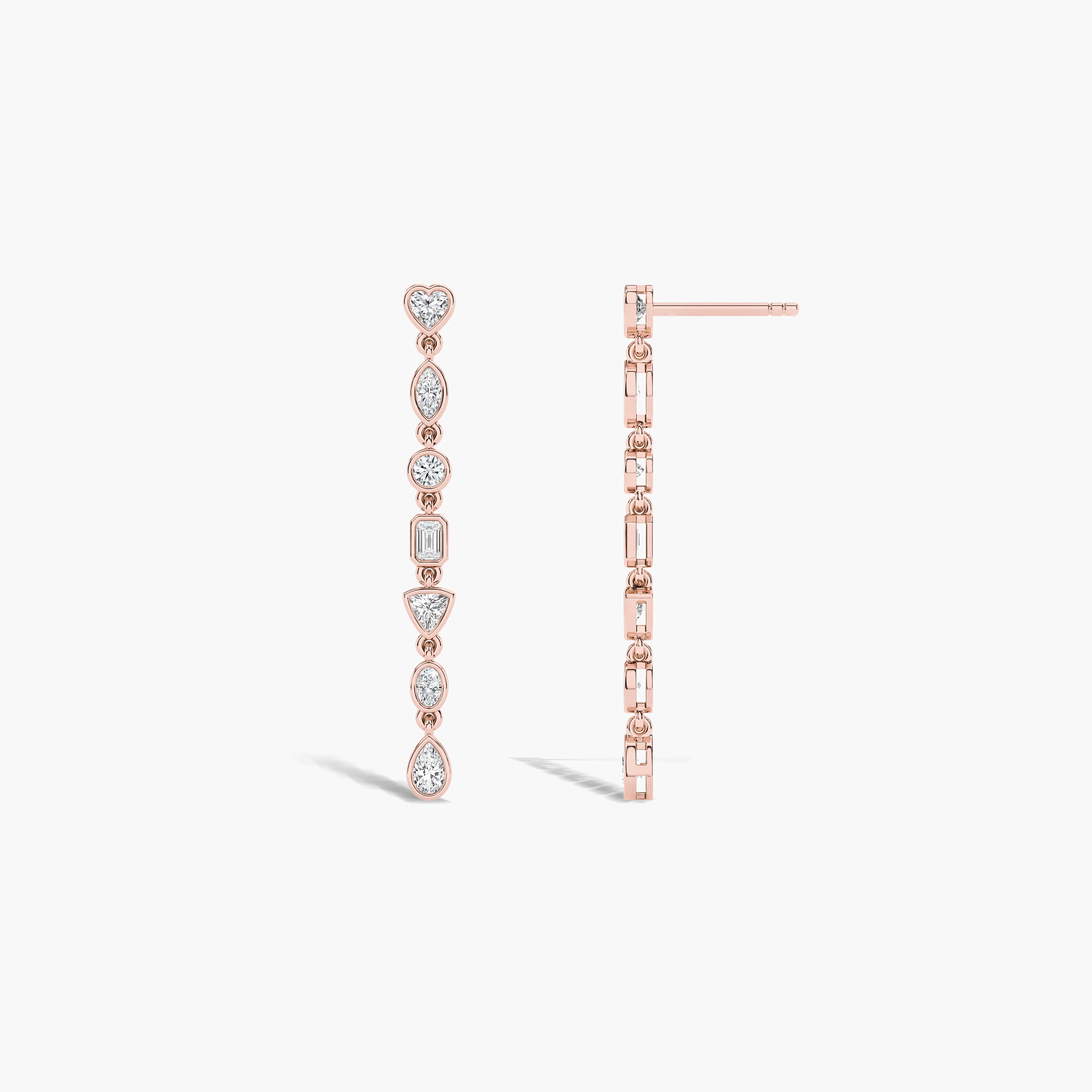 bezel set diamond earrings