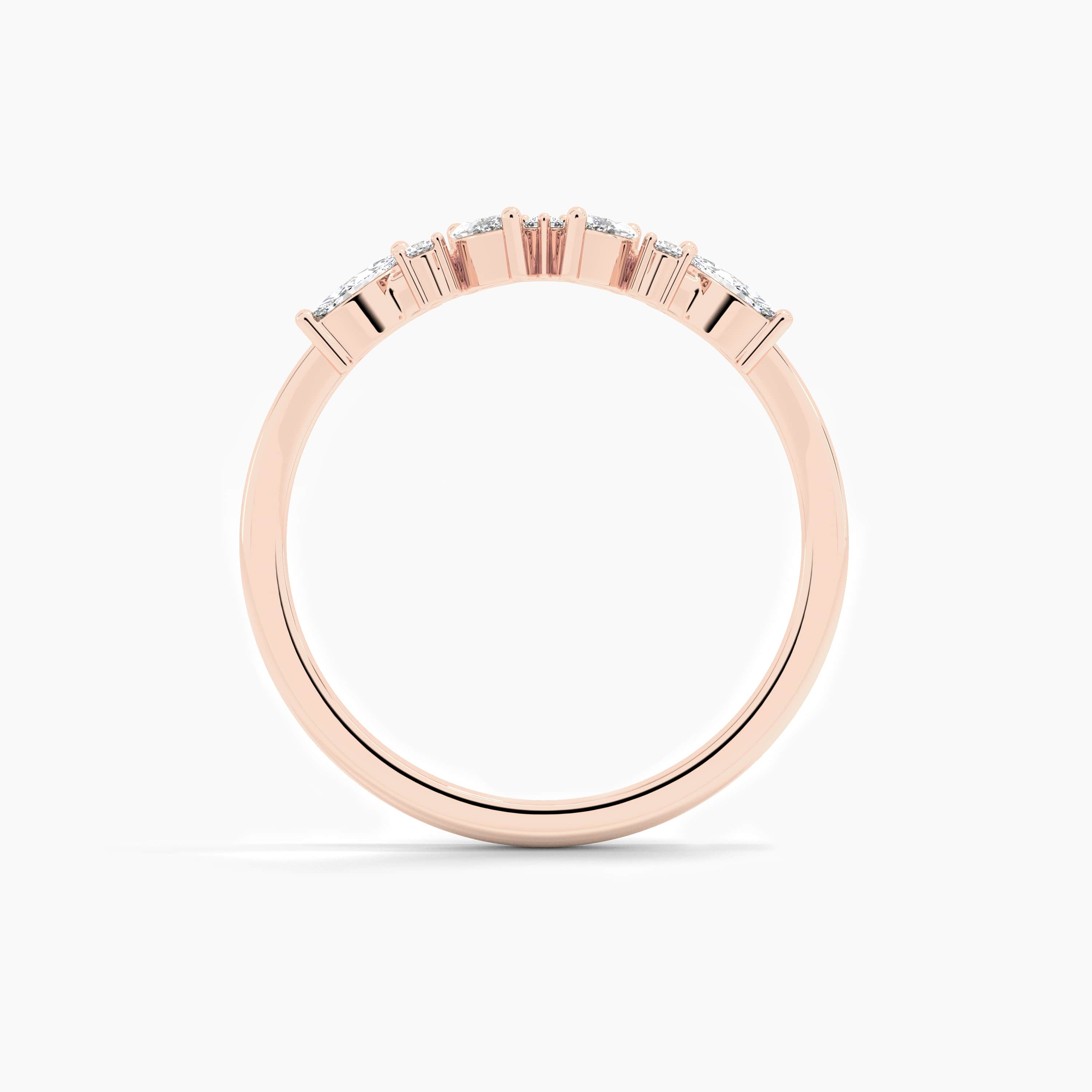 curved ring in lab grown diamond ring rose gold 