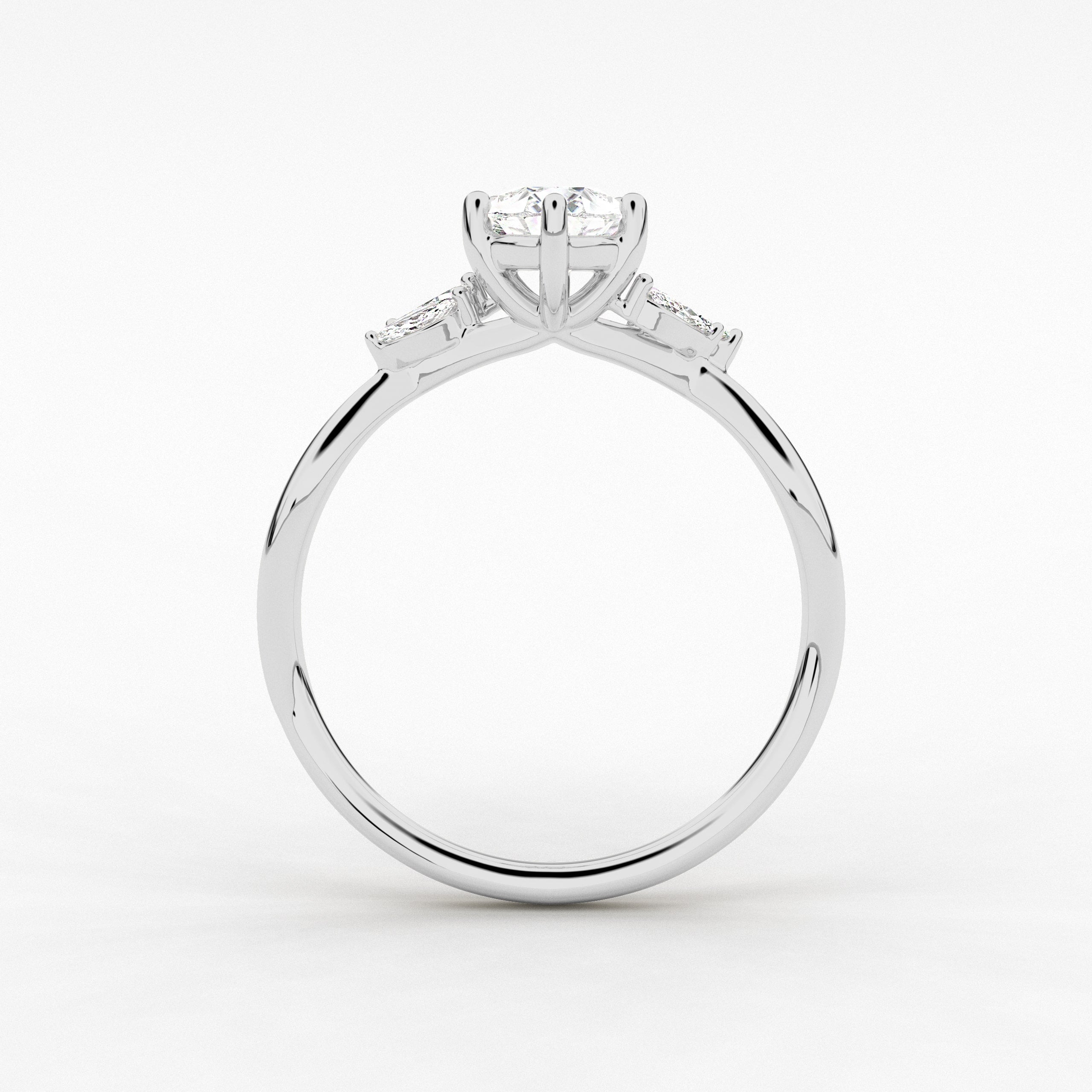 White  Gold Pear Cut Moissanite Diamond In Nature Inspired For Woman