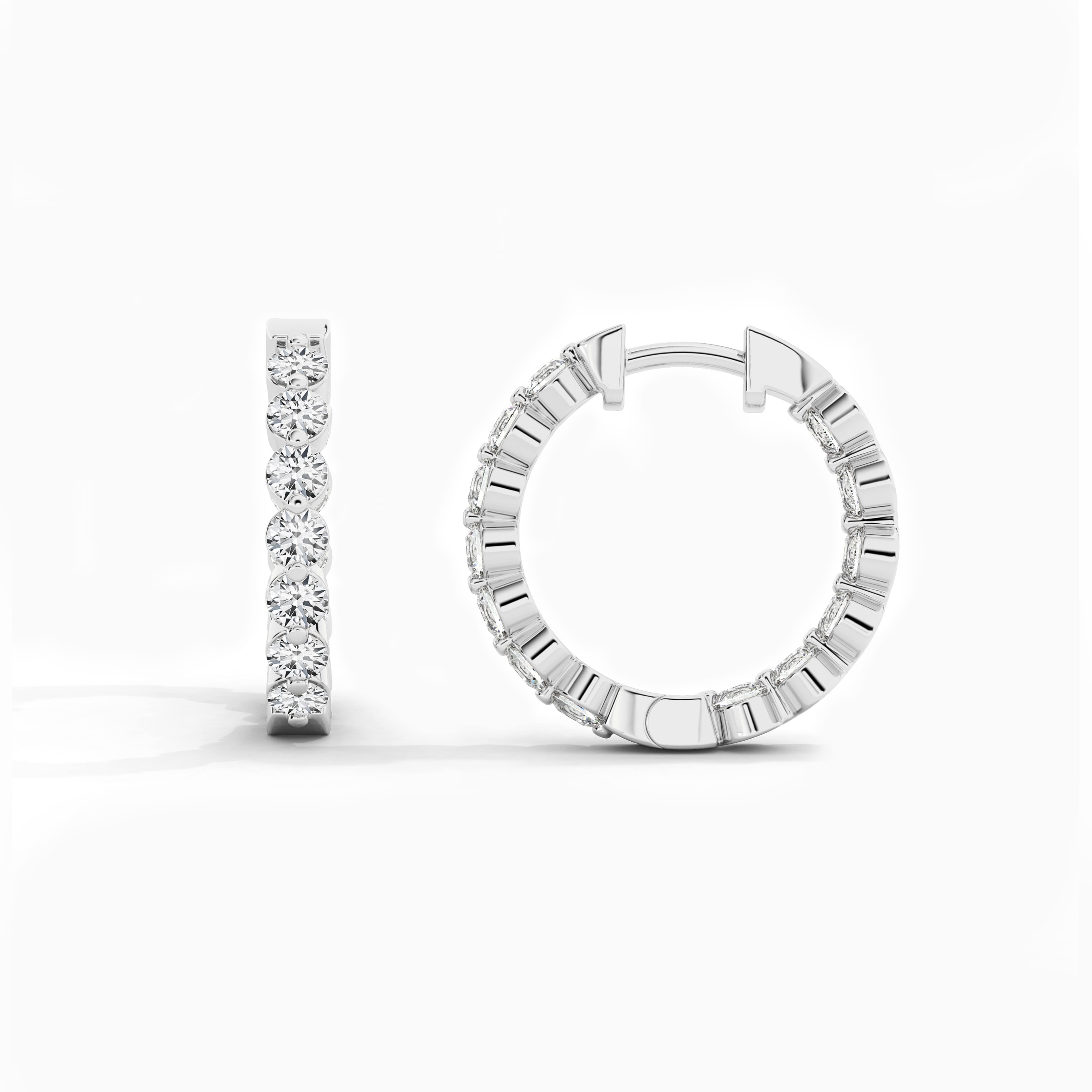 womens diamond hoop earrings