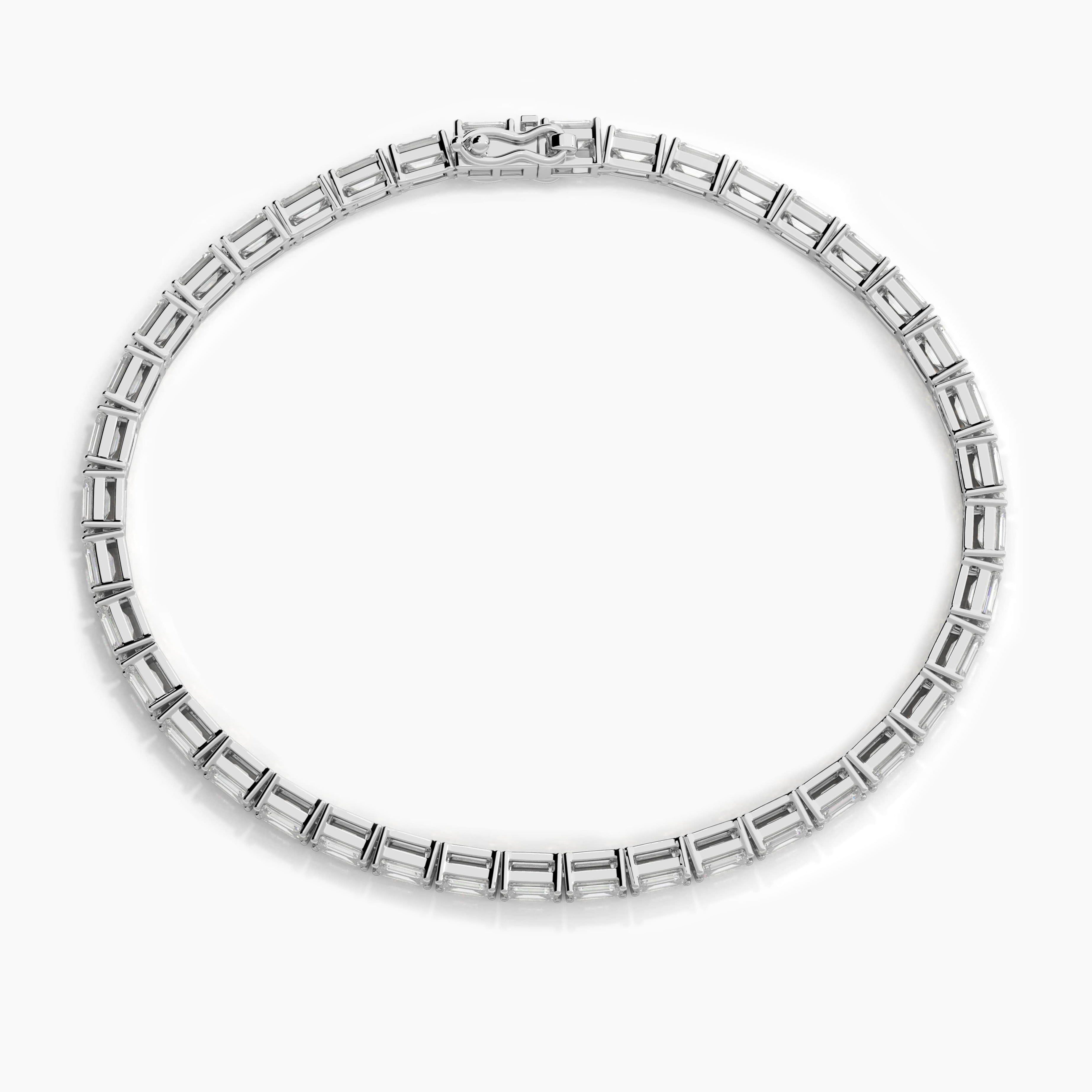 emerald cut  moissanite diamond tennis bracelet