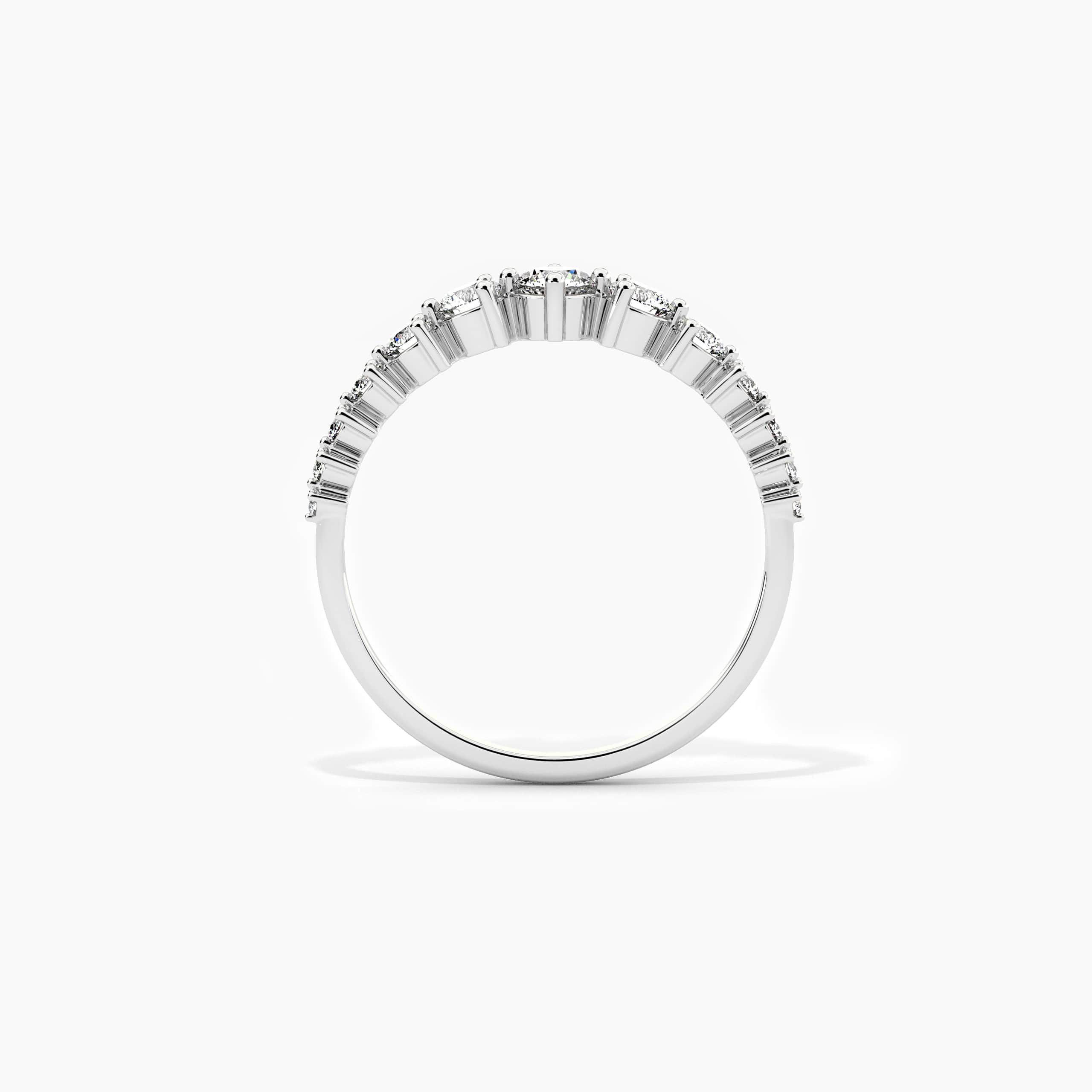 White Gold Round Shape Moissanite Diamond Ring