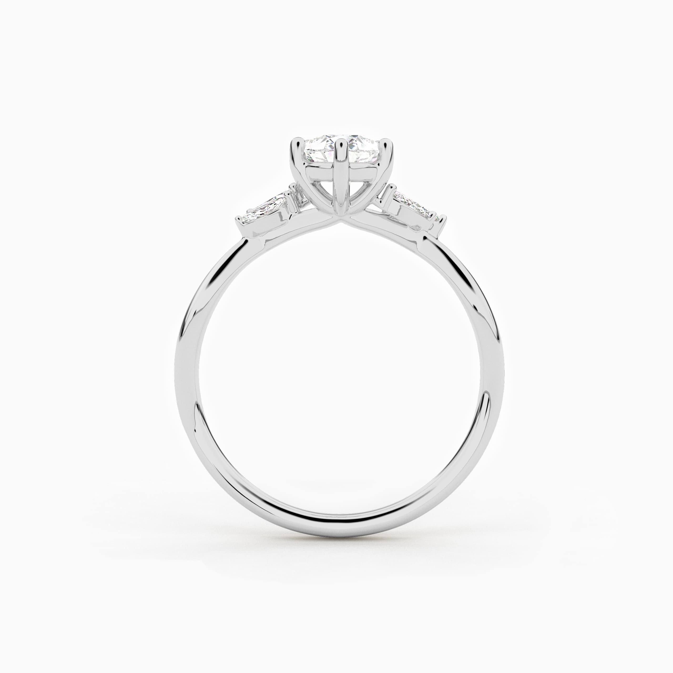 White Gold Pear Cut Moissanite Diamond In Nature Inspired For Woman