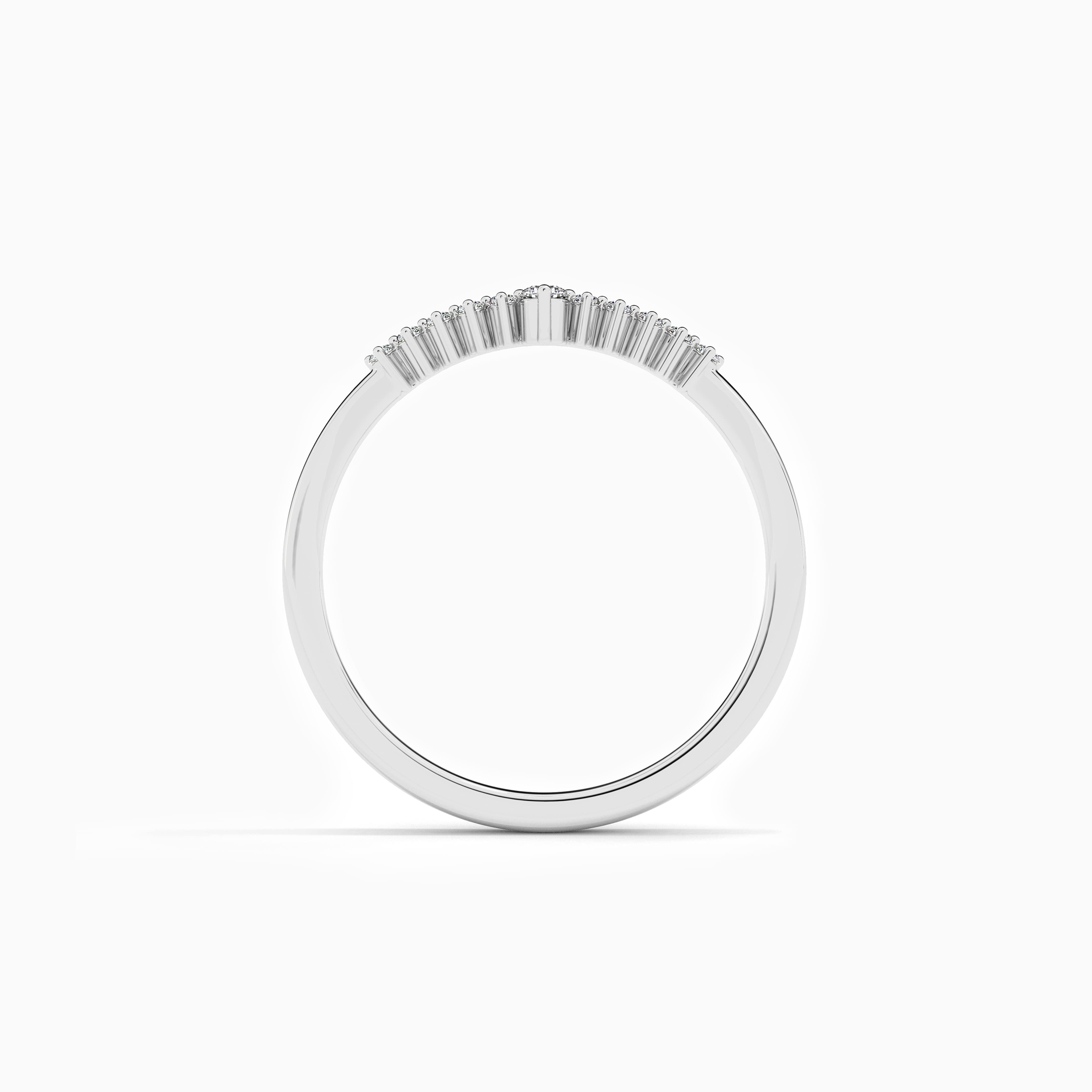 14k white gold curved band