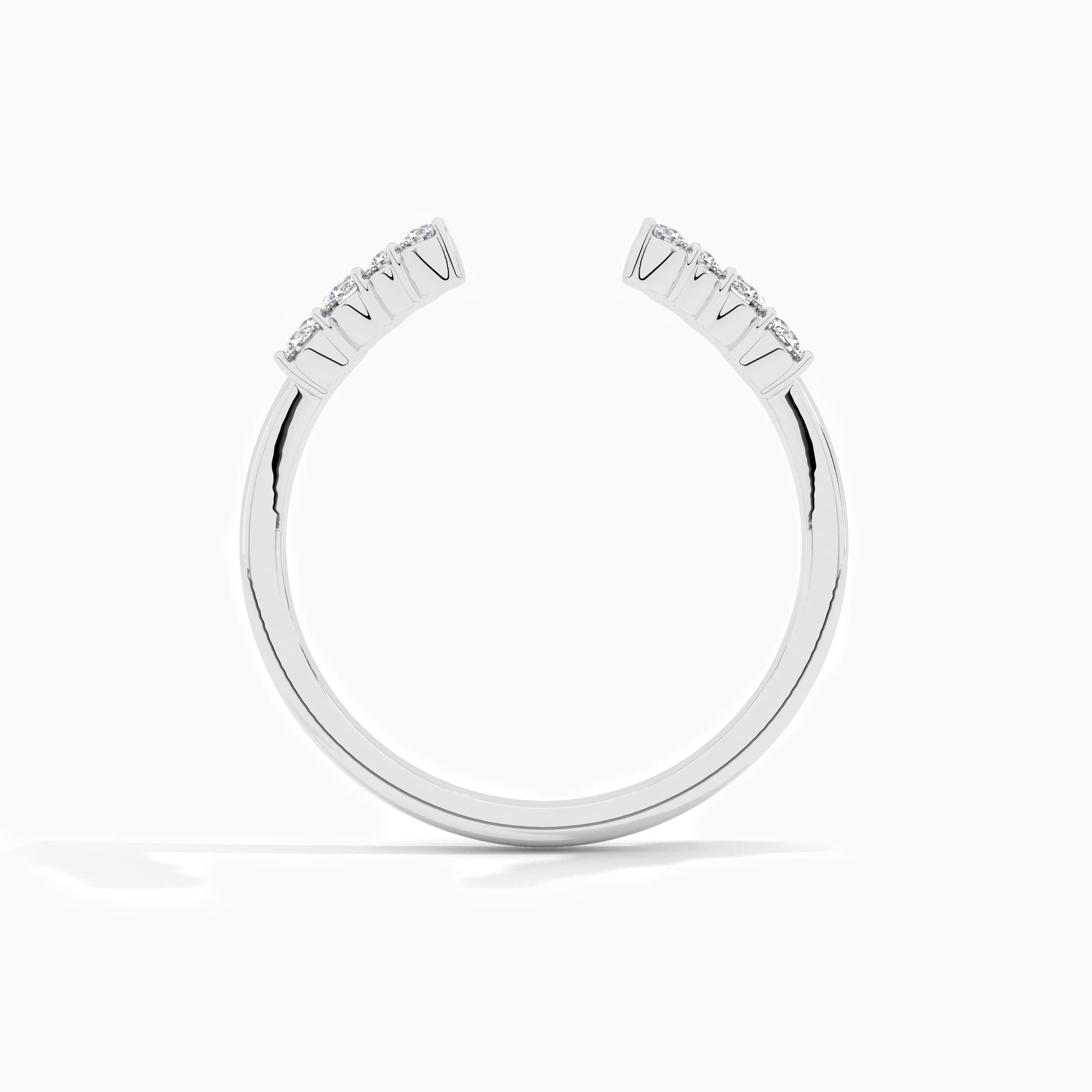  round cut diamond open ring white gold