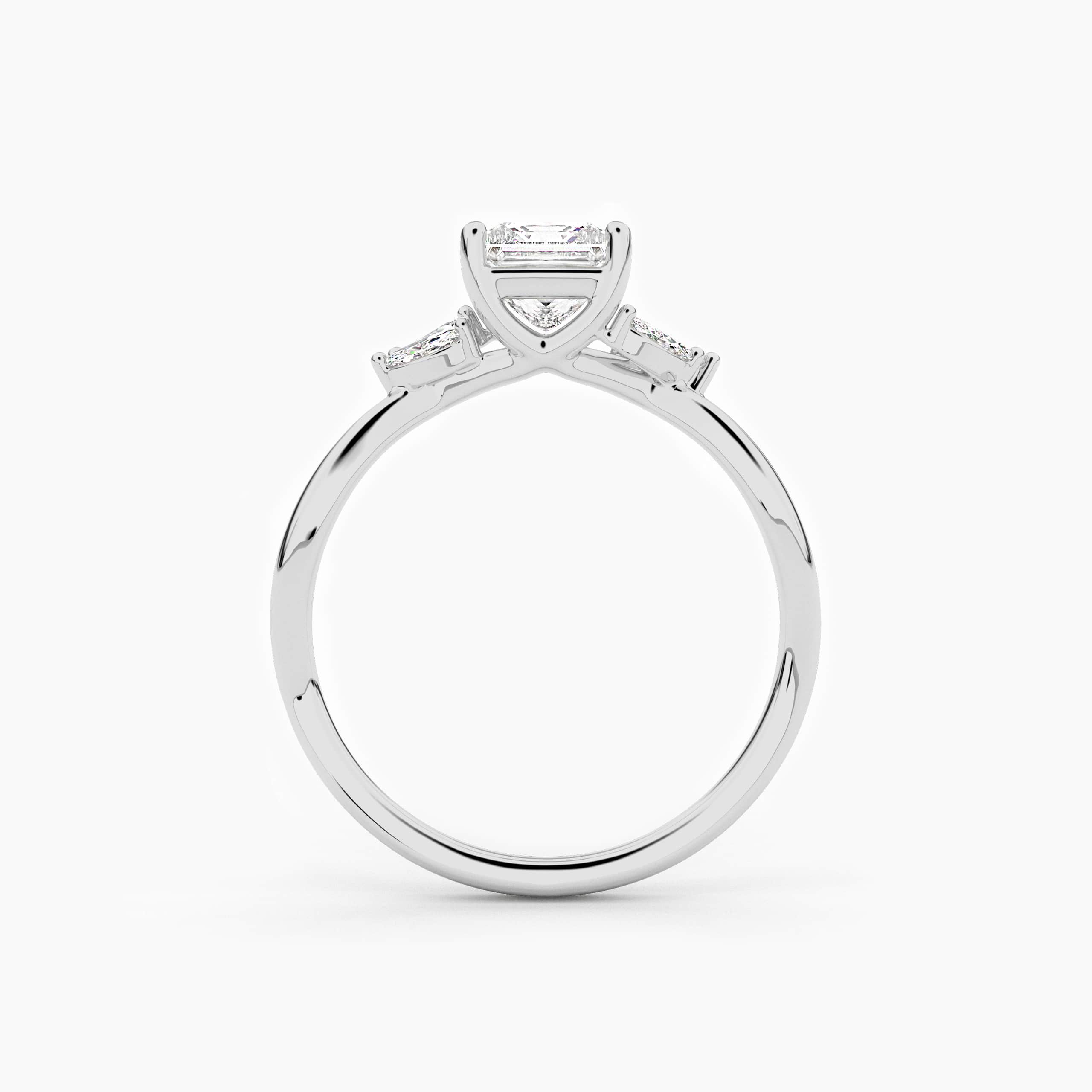 Princess Cut Moissanite Engagement Ring In Nature Inspired Ring For Woman In White Gold