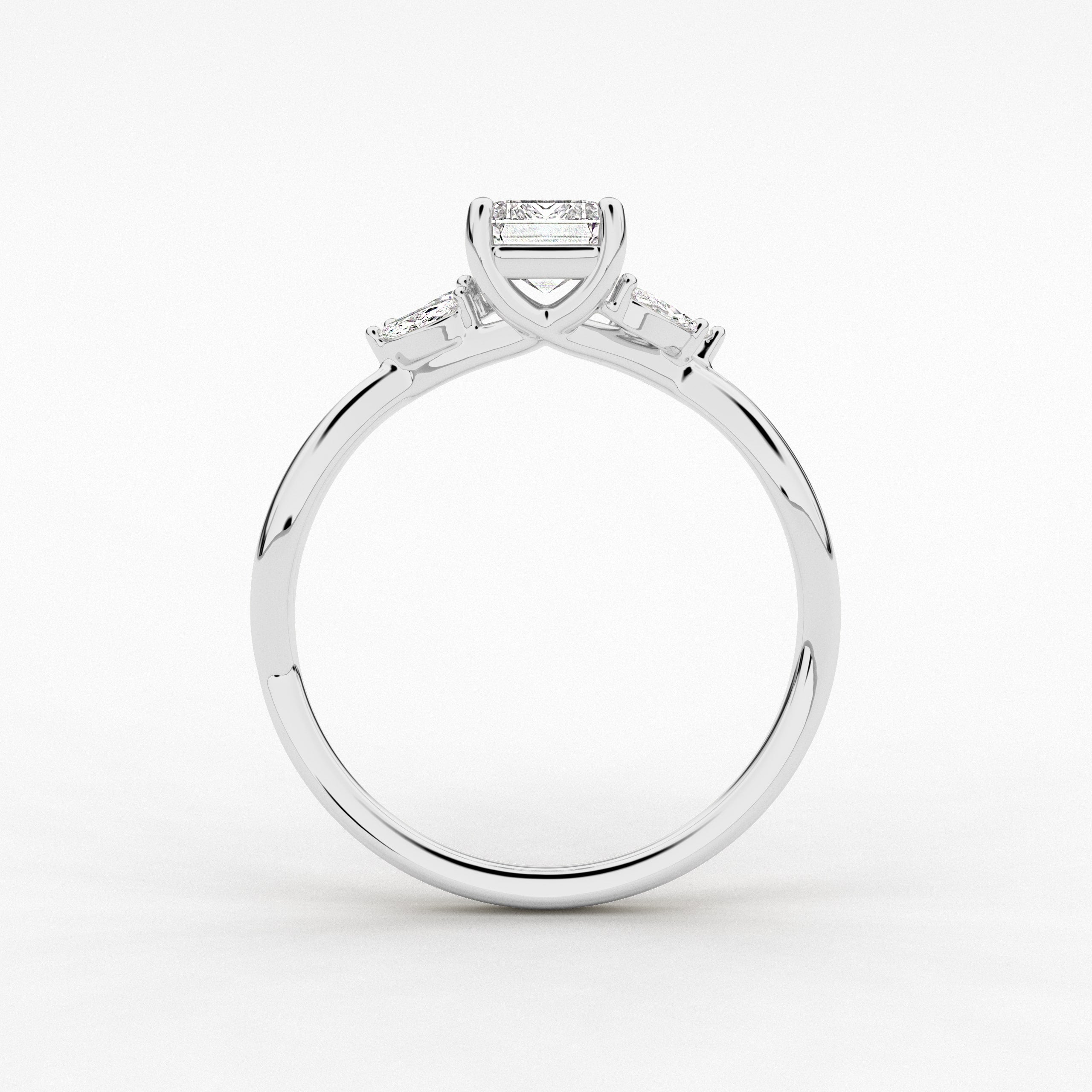 Emerald Cut Marquise Wedding Ring In White Gold For Woman's