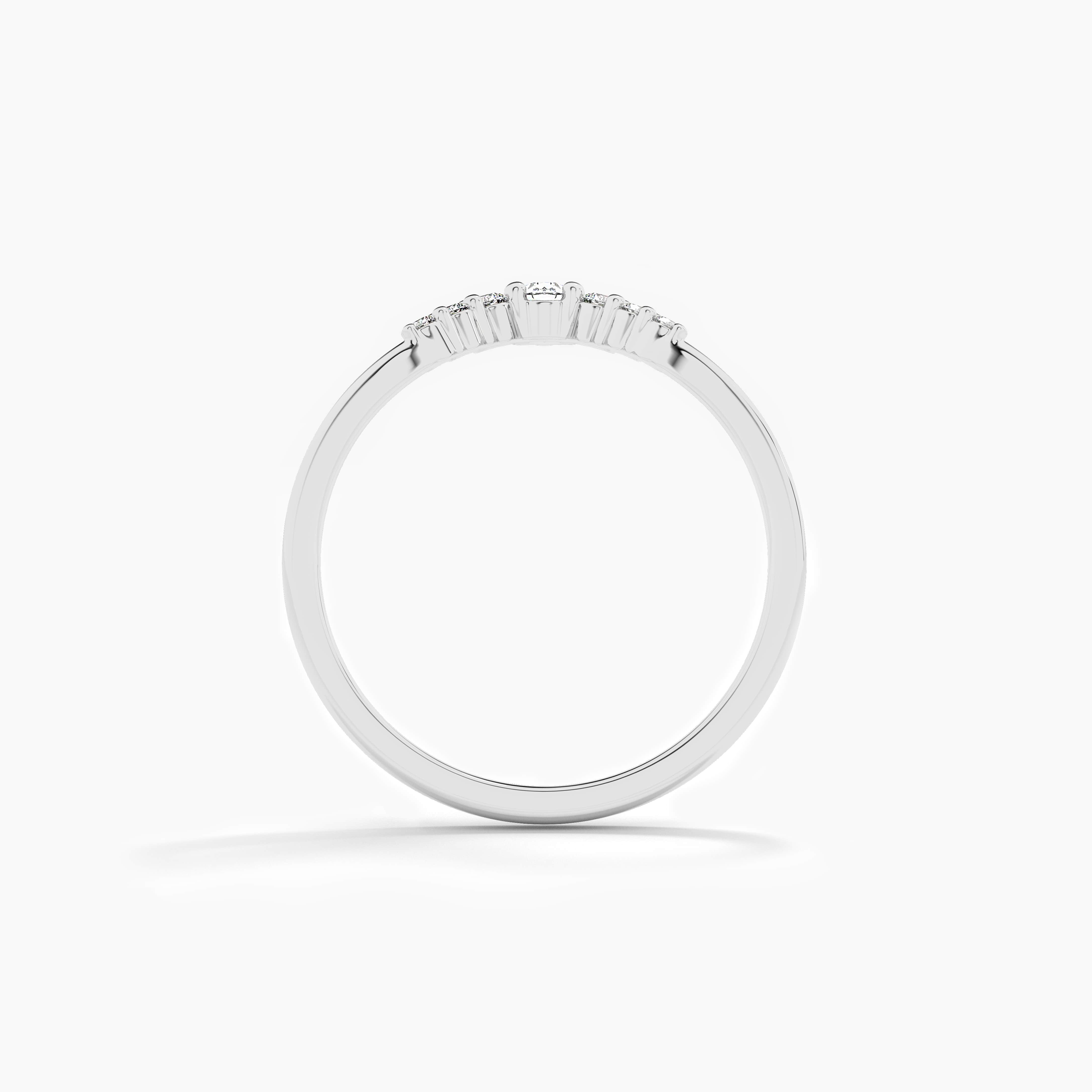 white gold moissanite diamond curved band