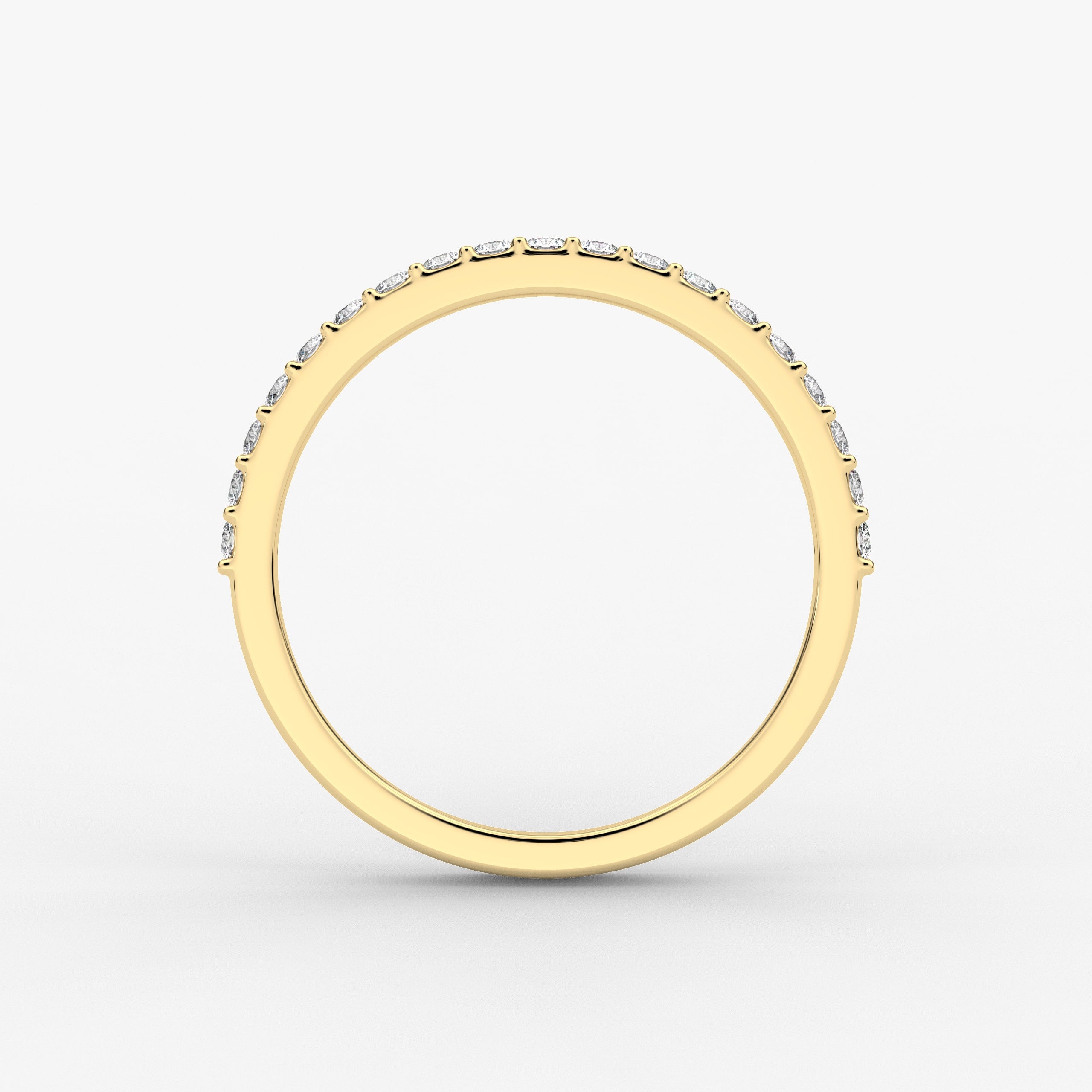 Yellow Gold Round Cut Eternity Diamond  Wedding Band For Woman