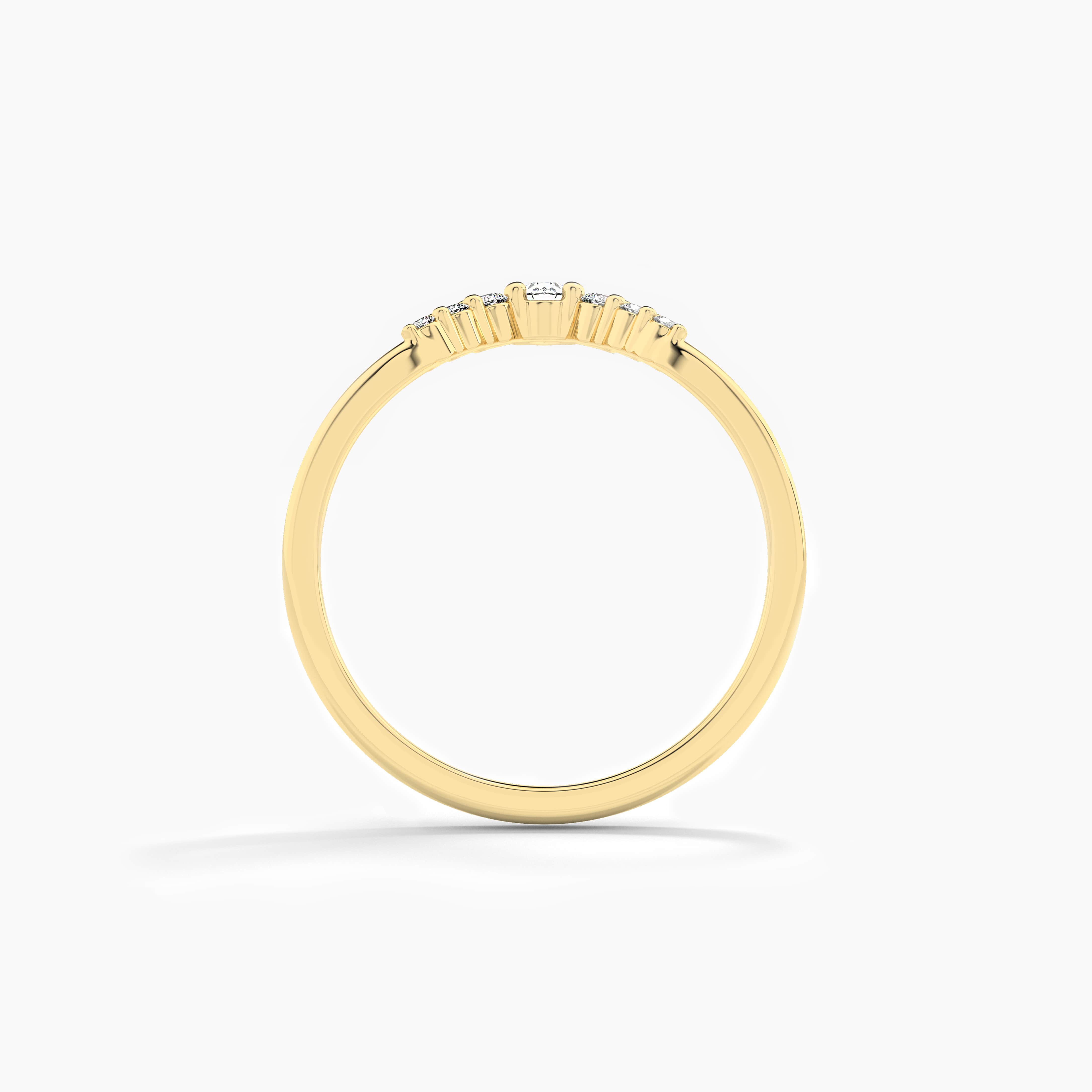 yellow gold moissanite diamond curved band