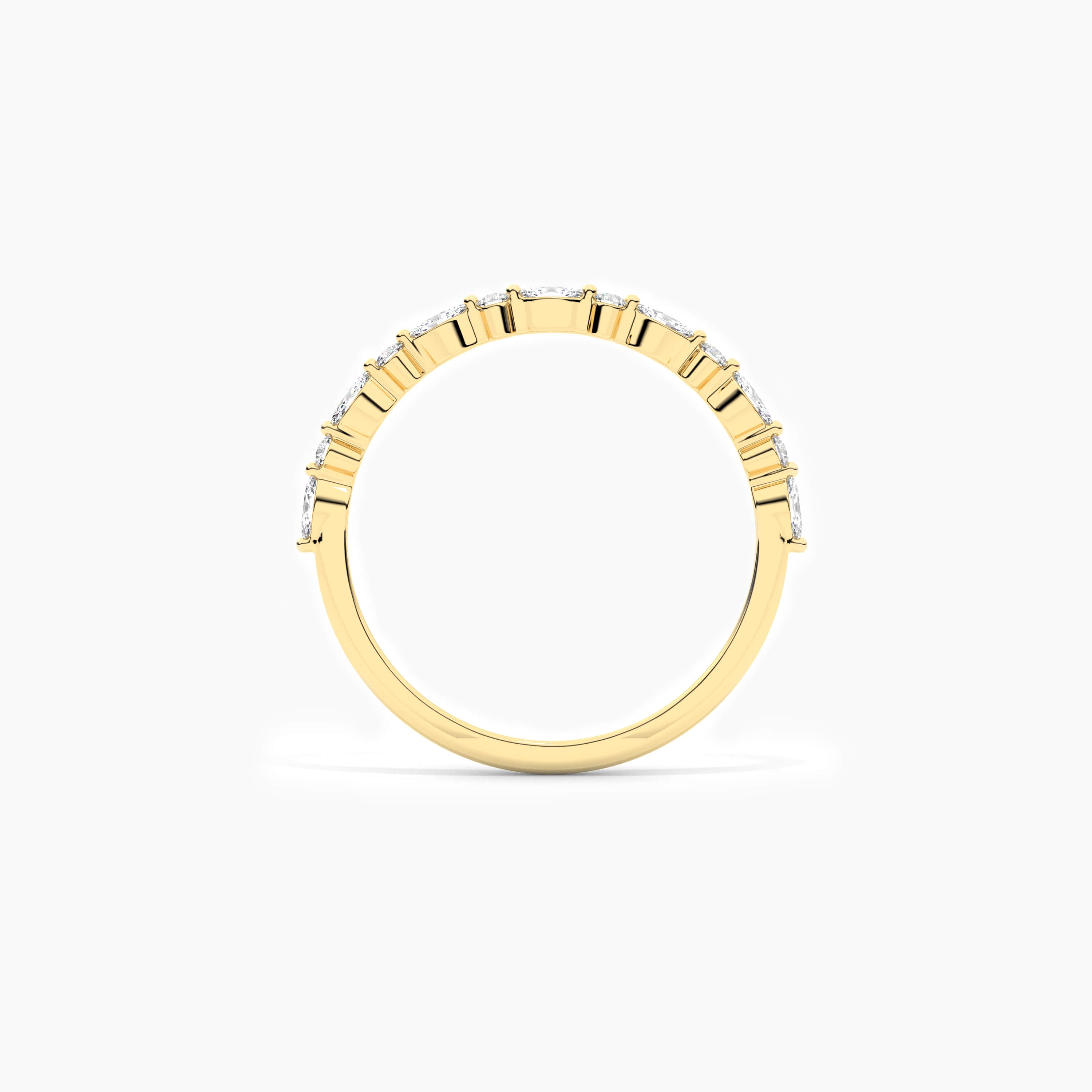 yellow gold wedding eternity band 