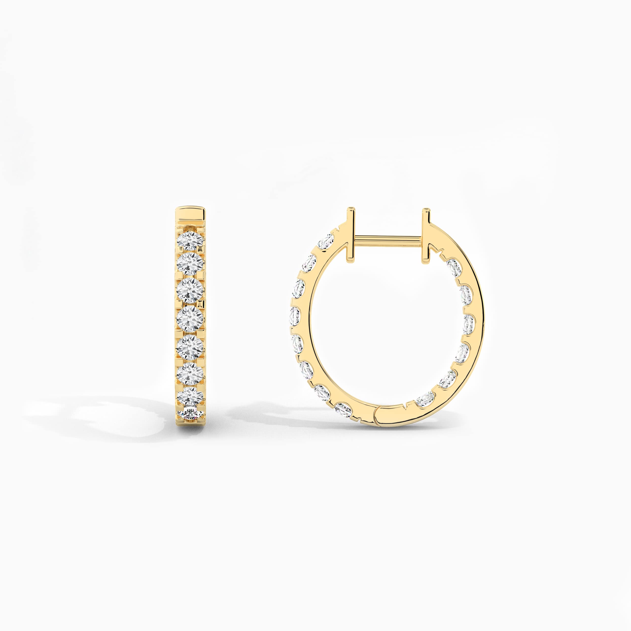 diamond inside out hoop earrings