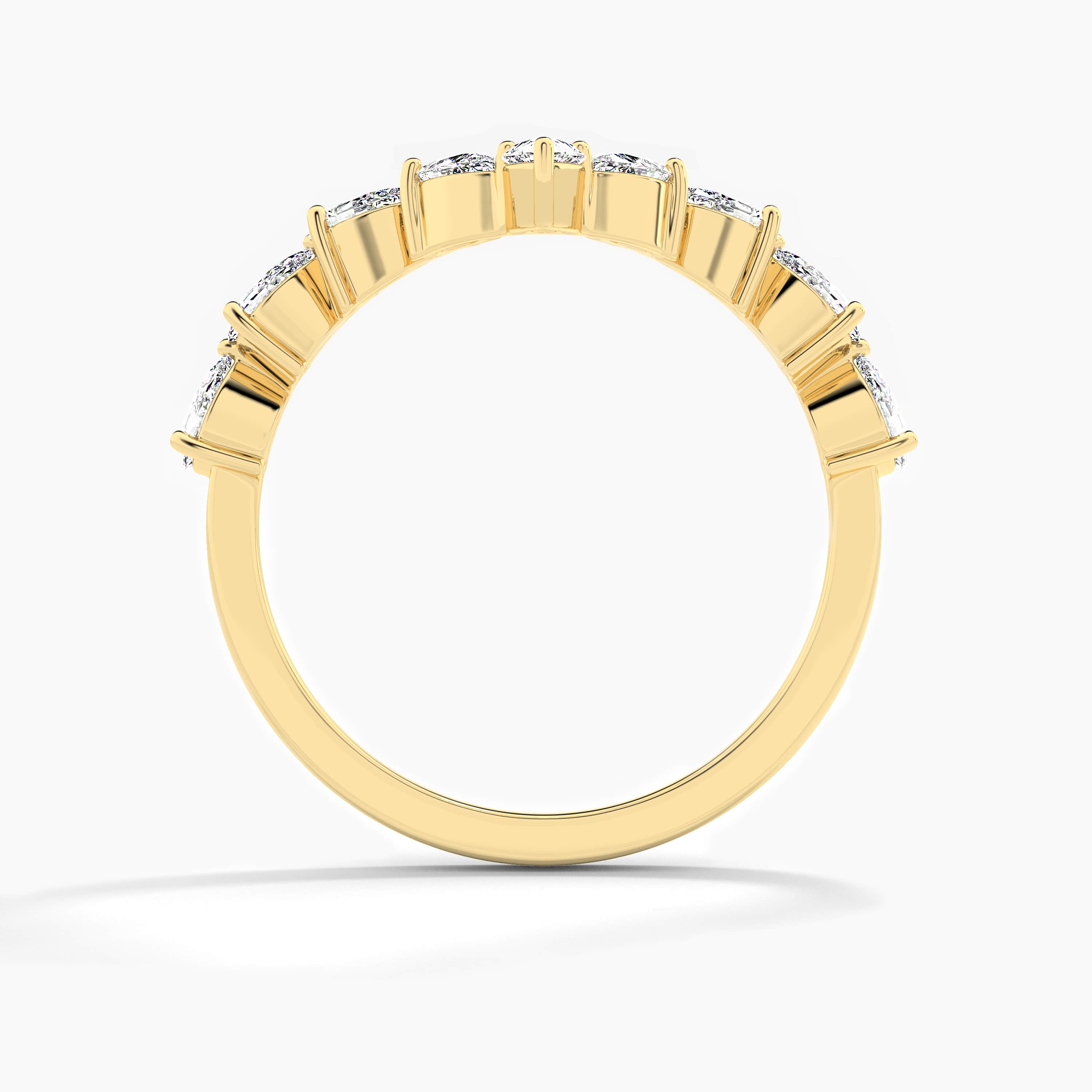 curved band moissanite diamond yellow gold