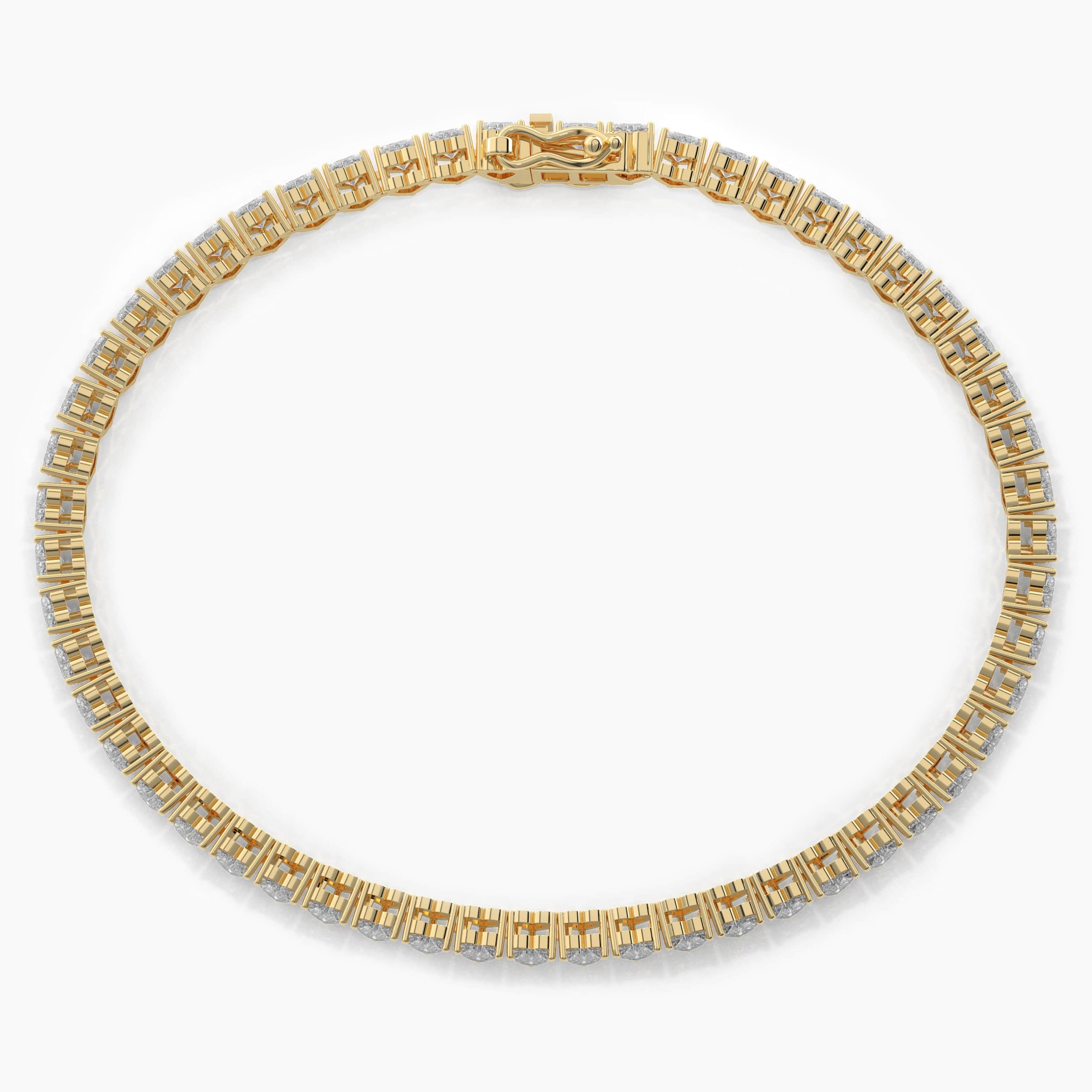 yellow gold moissanite diamond  tennis bracelet 