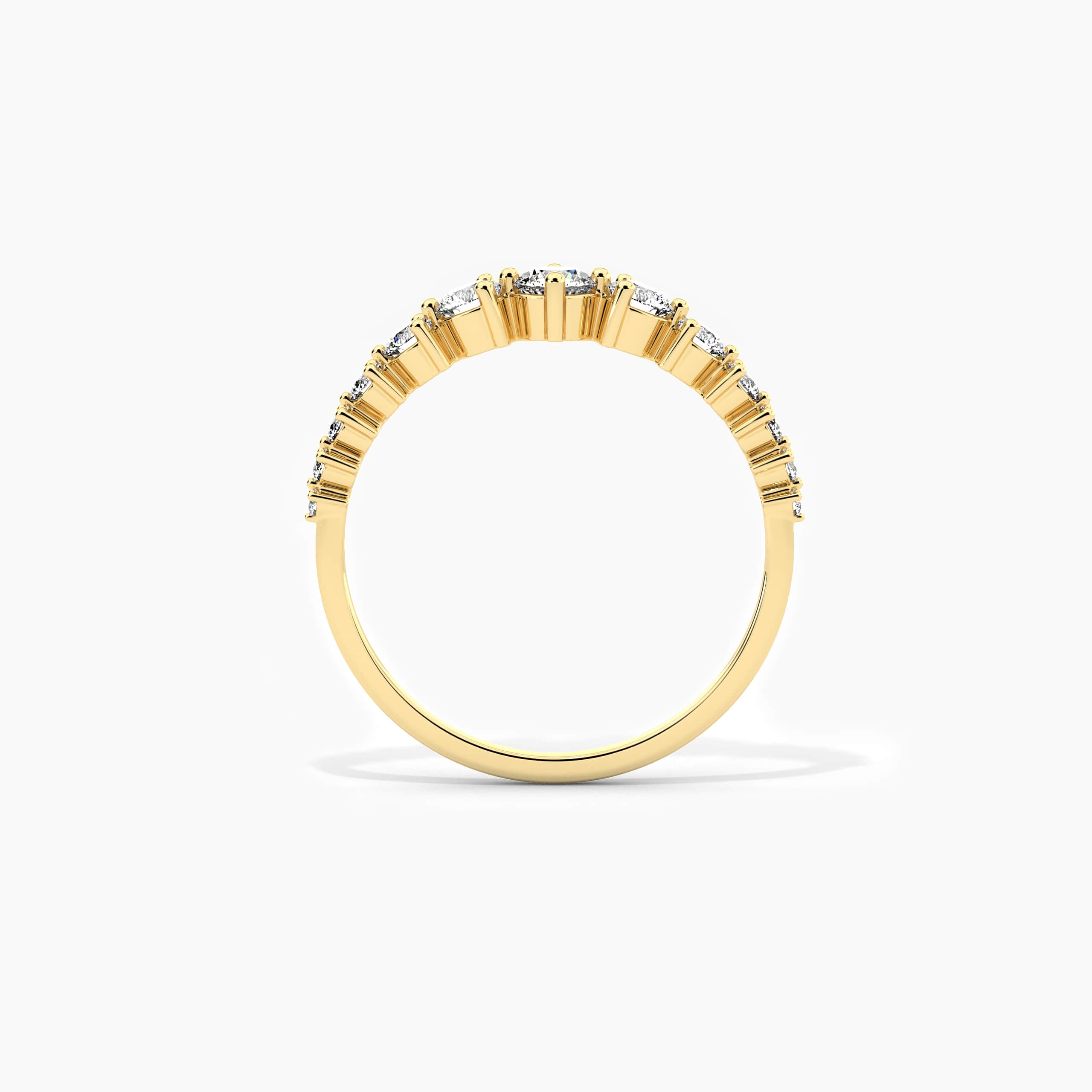 Round Cut Lab Grown Diamond Ring In Yellow Gold 