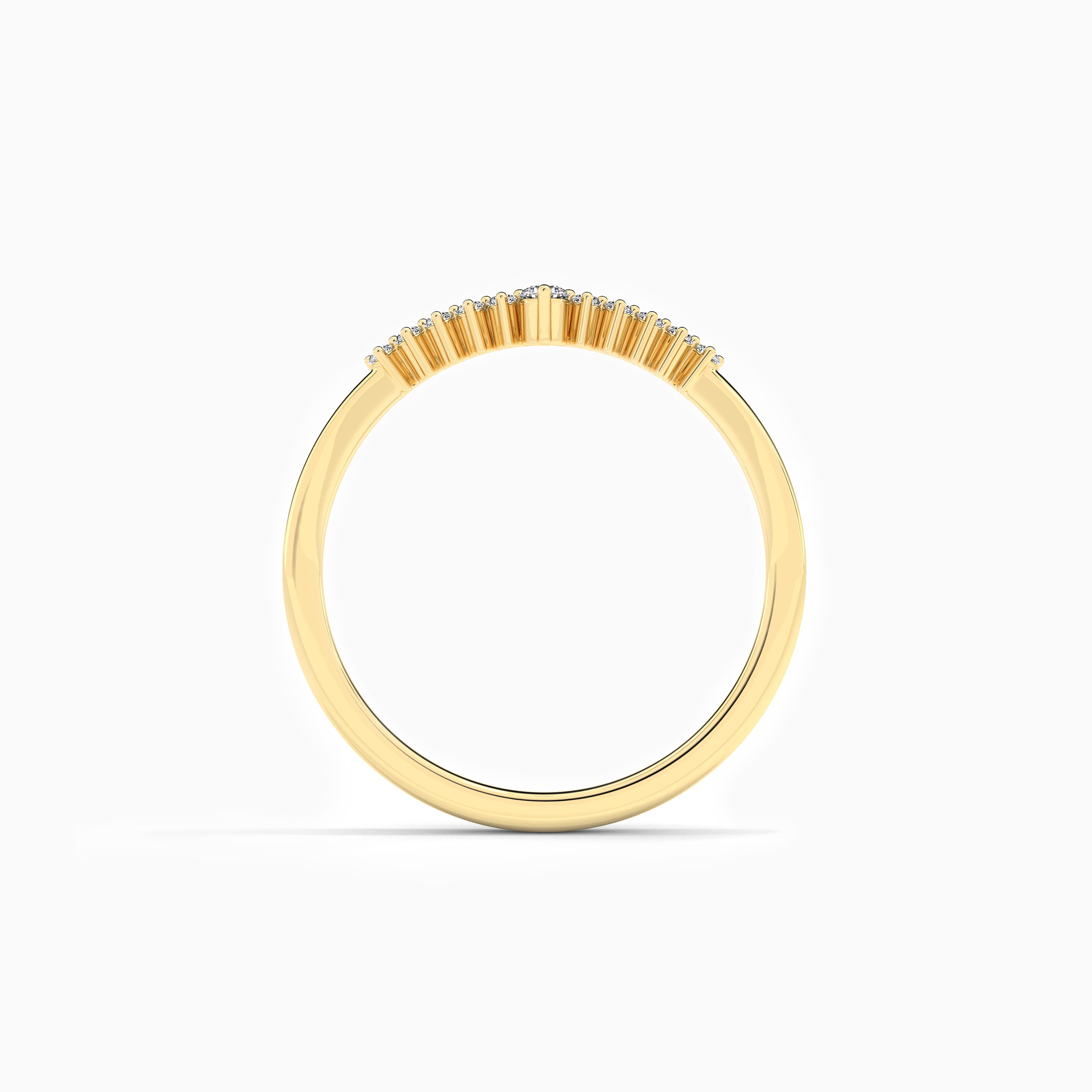 yellow gold curve ring 