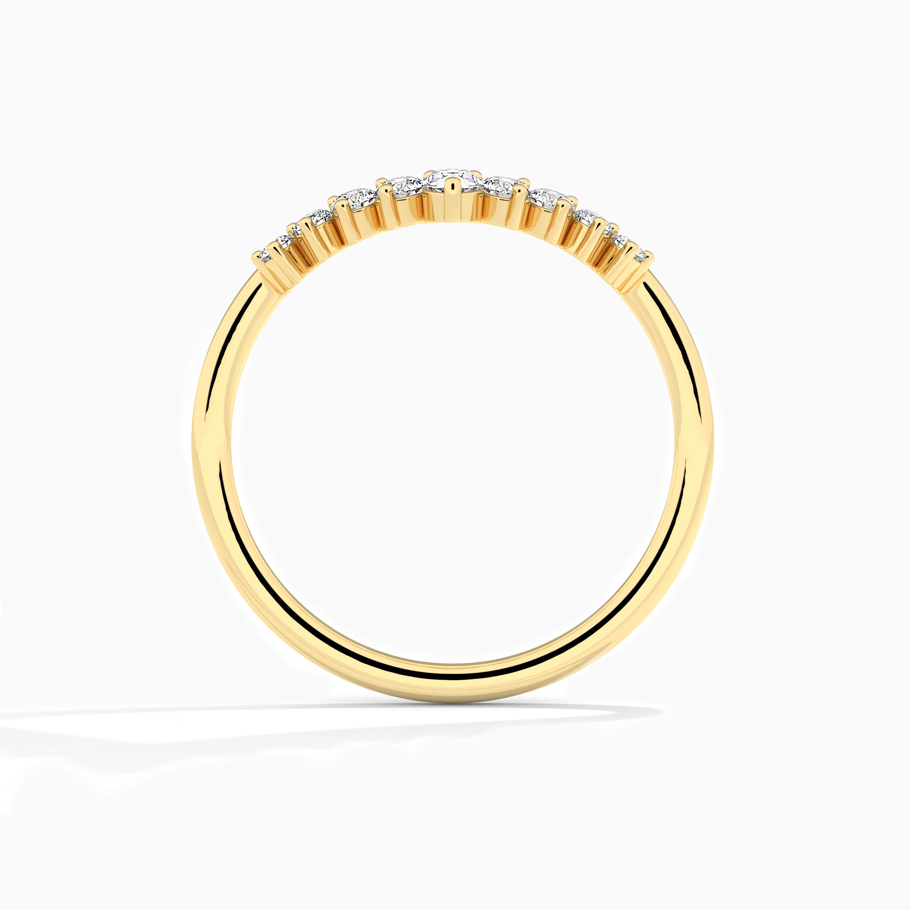 lab grown diamond curved ring 