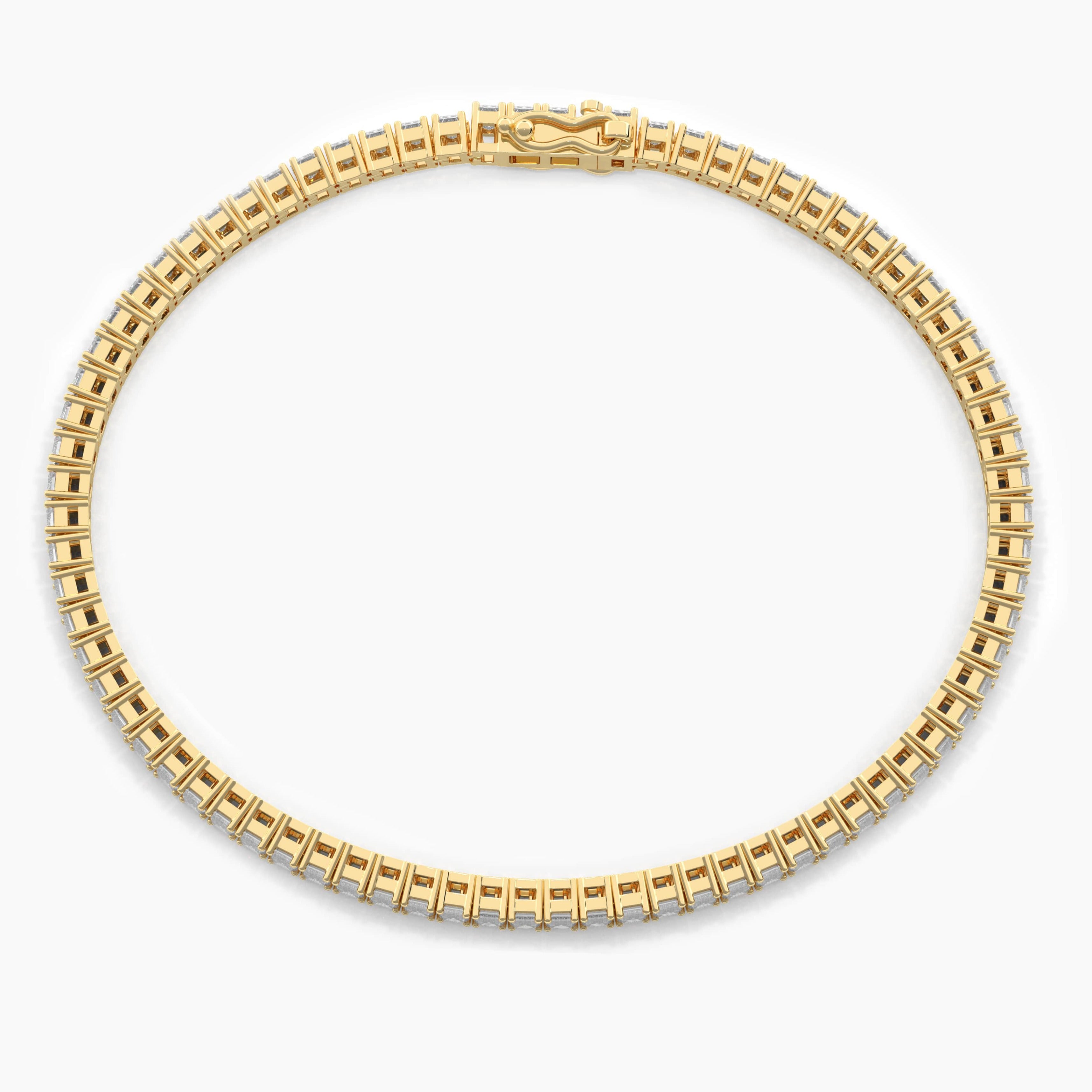 yellow gold tennis bracelet 