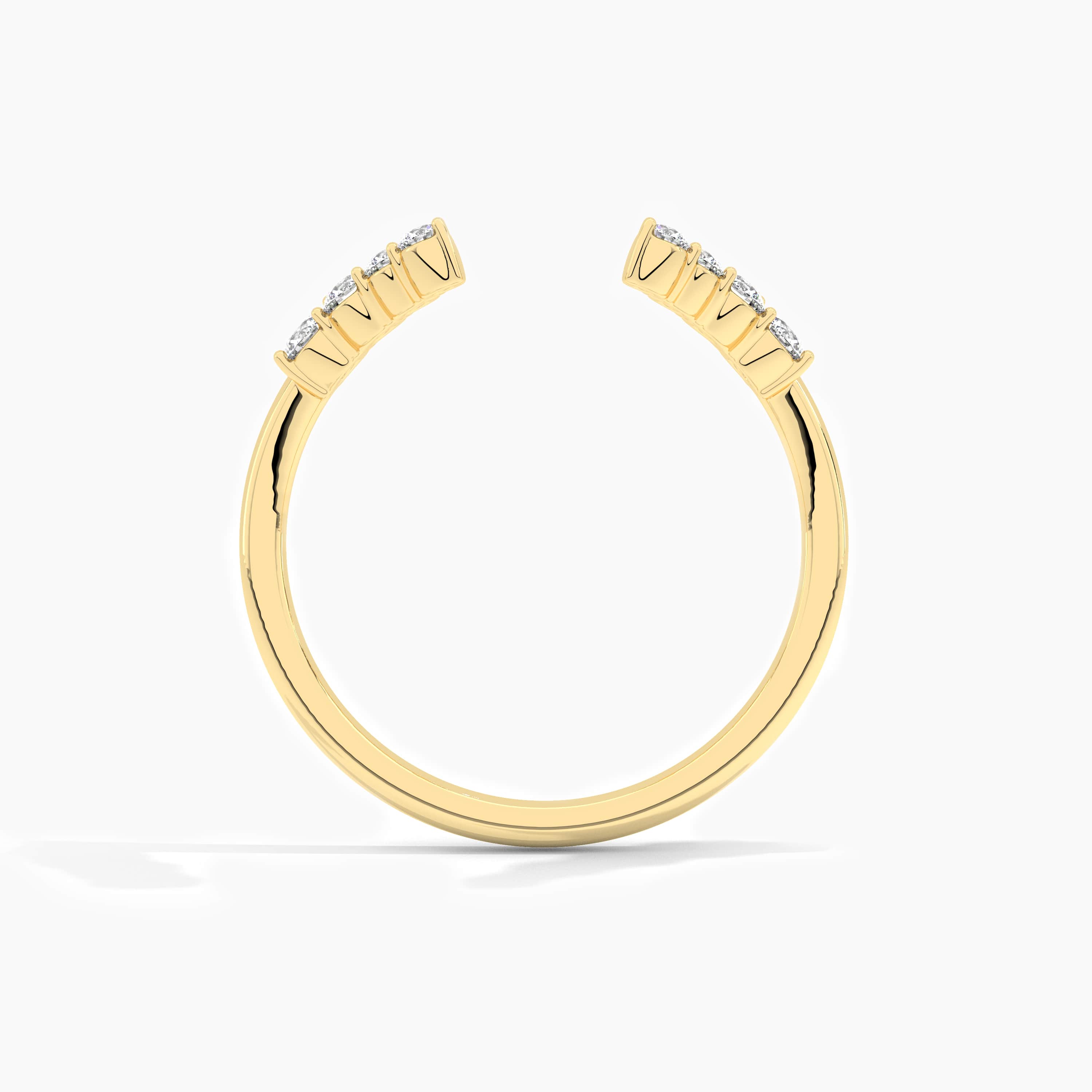 yellow gold round cut diamond open ringt