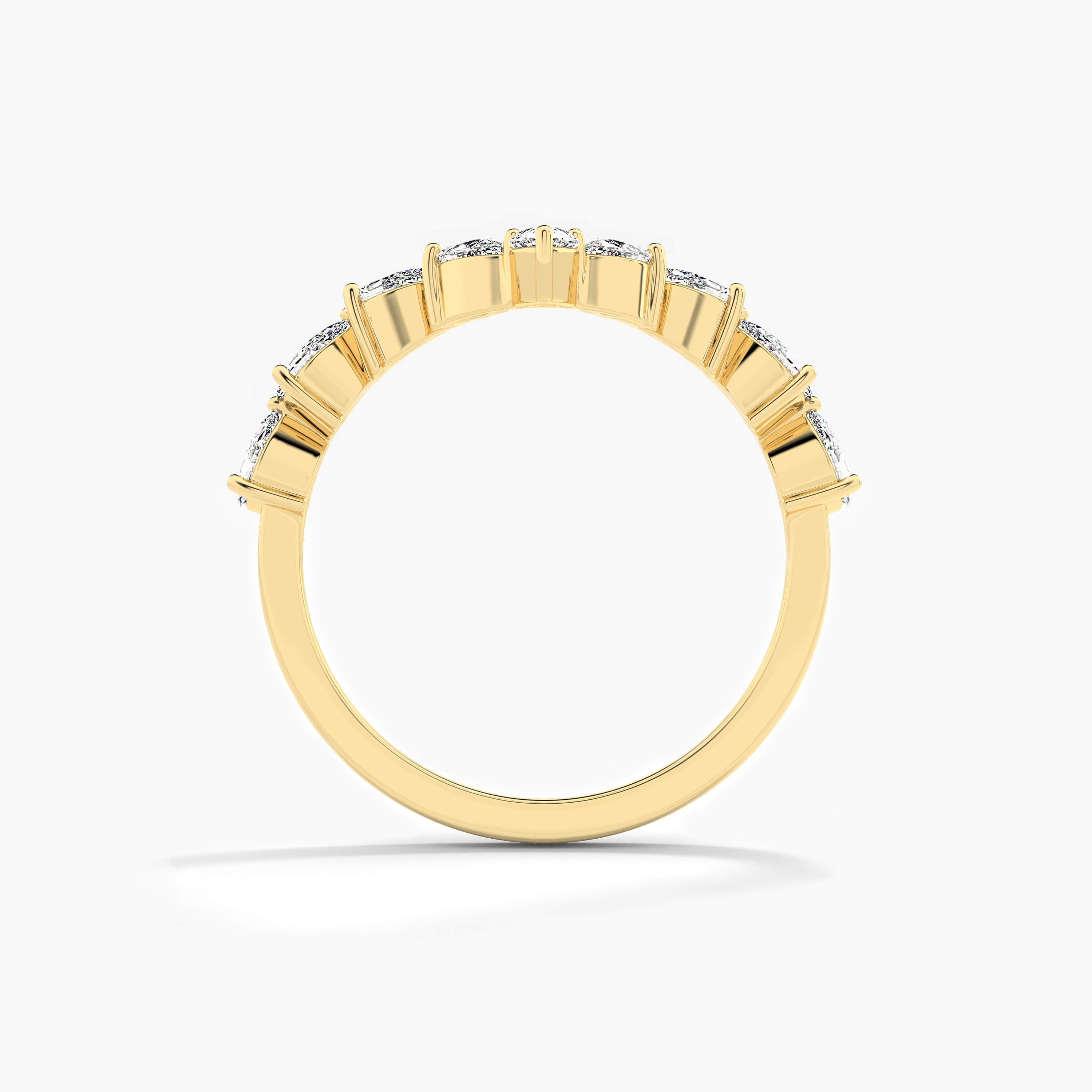 curved band moissanite diamond yellow gold