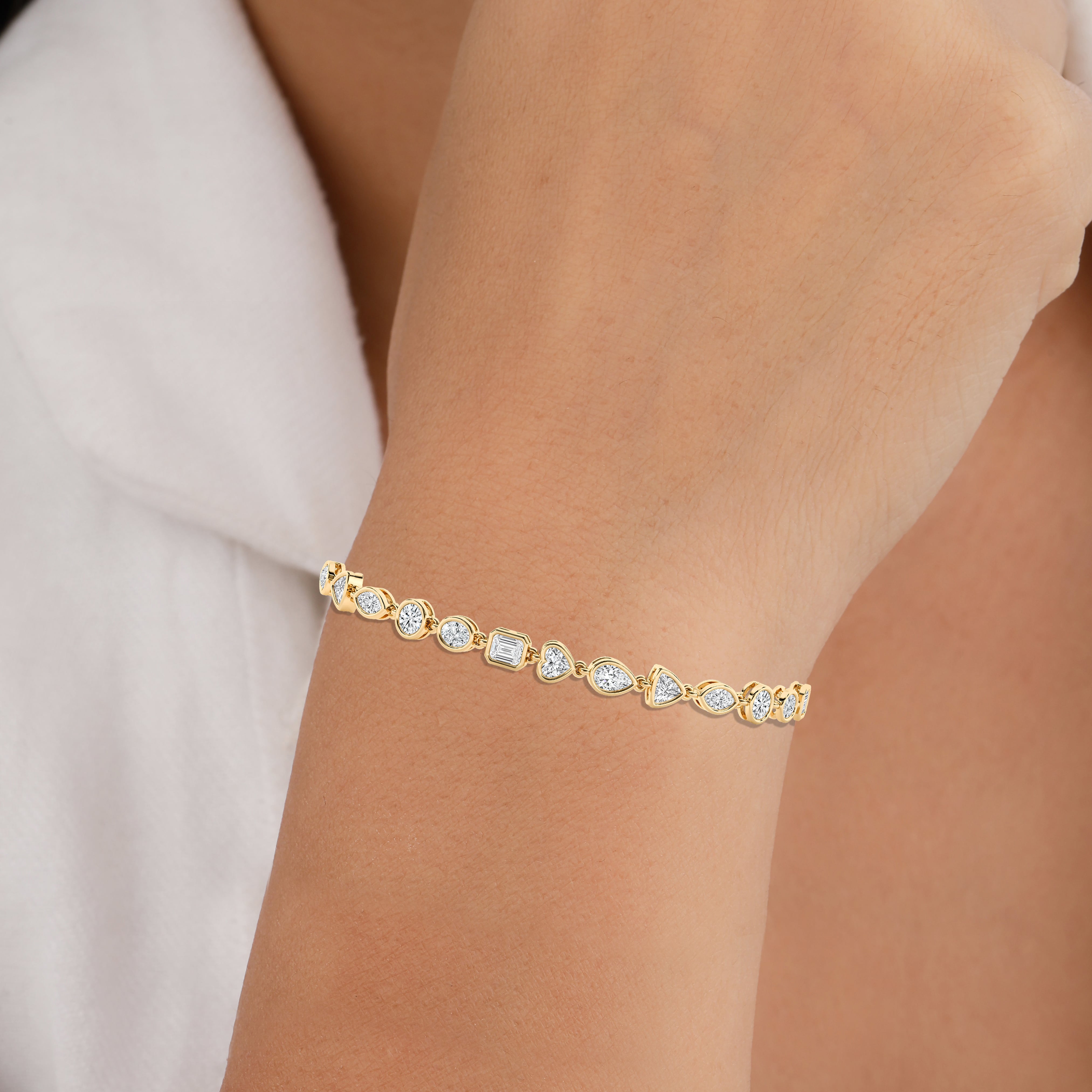 bezel set diamond bracelet