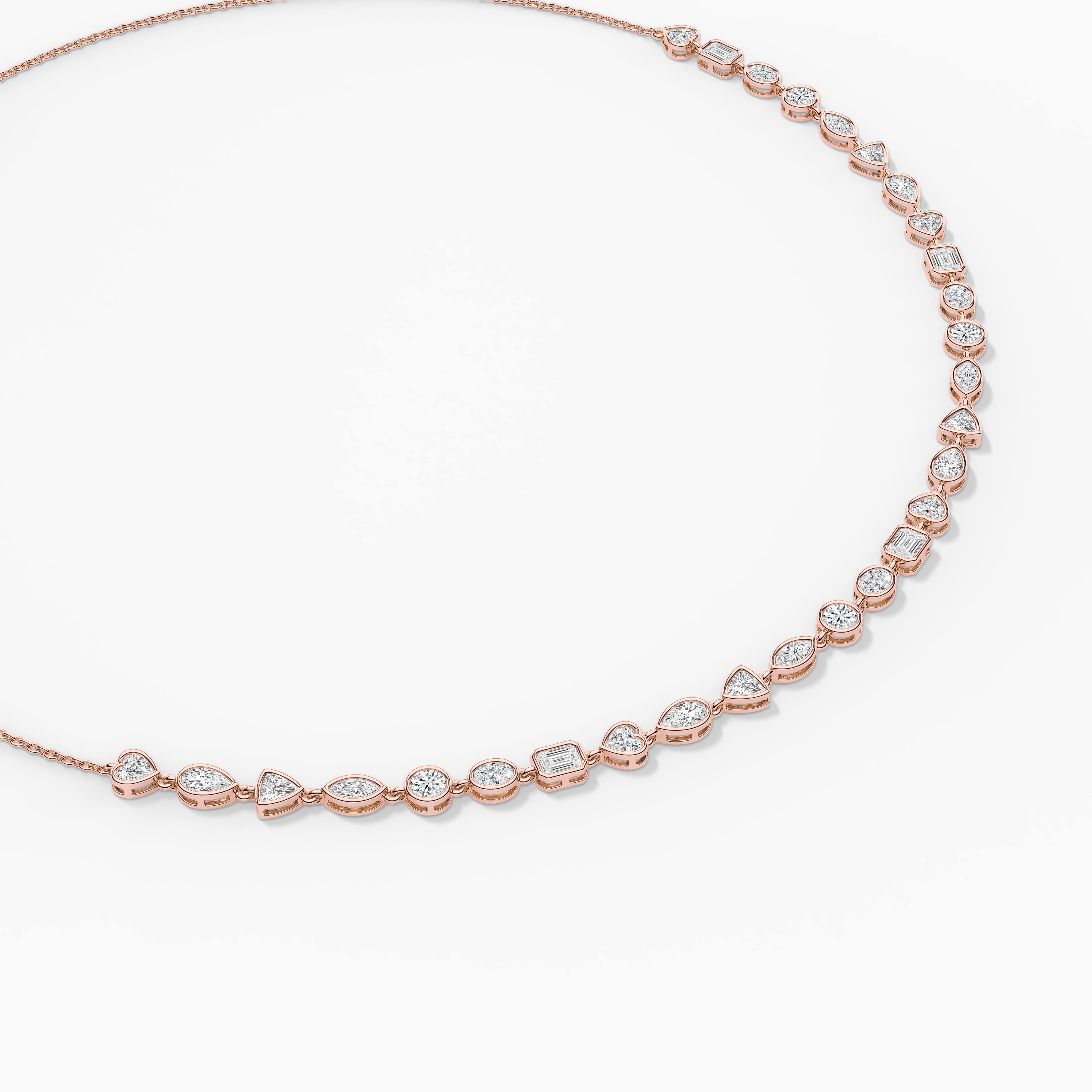 diamond tennis necklace rose gold