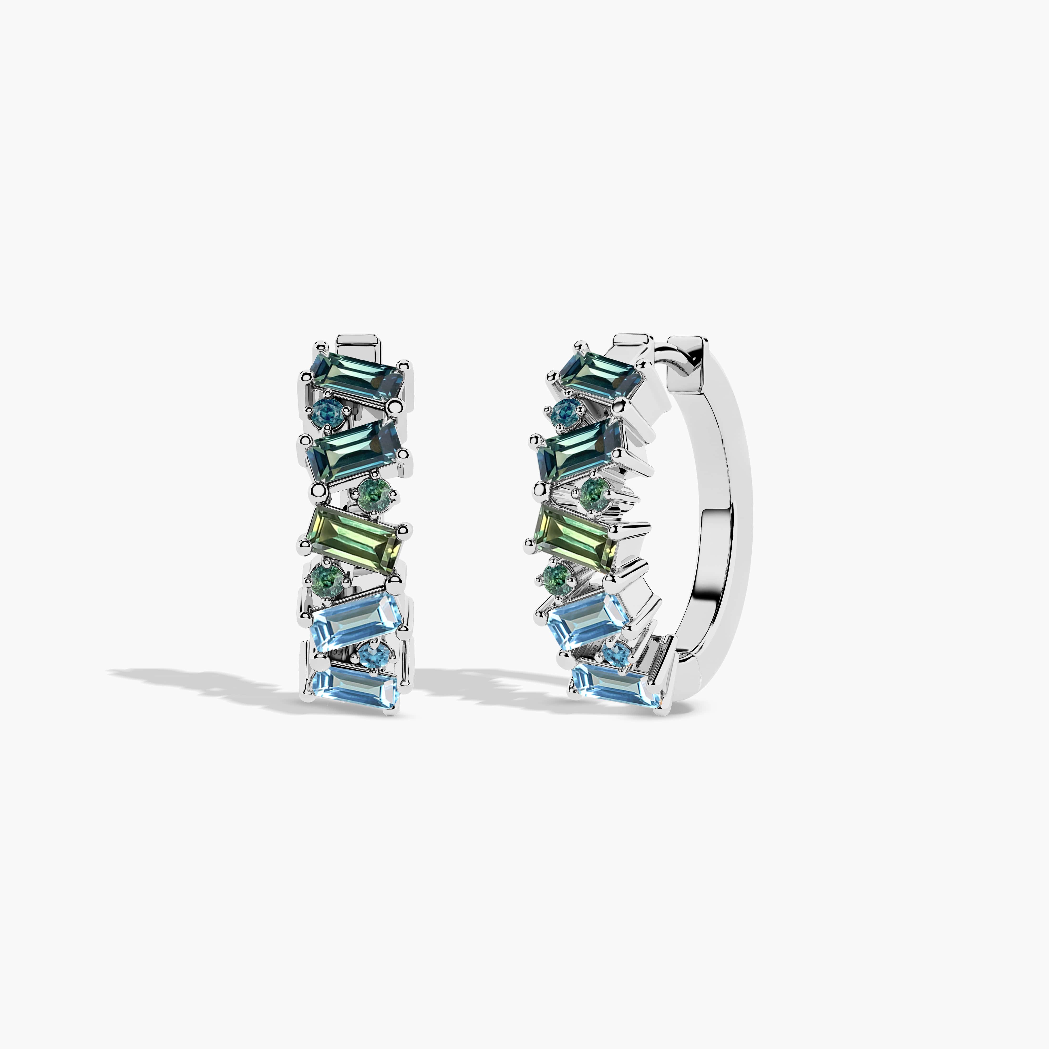 Hoop Multi Colored Gemstone Earrings​