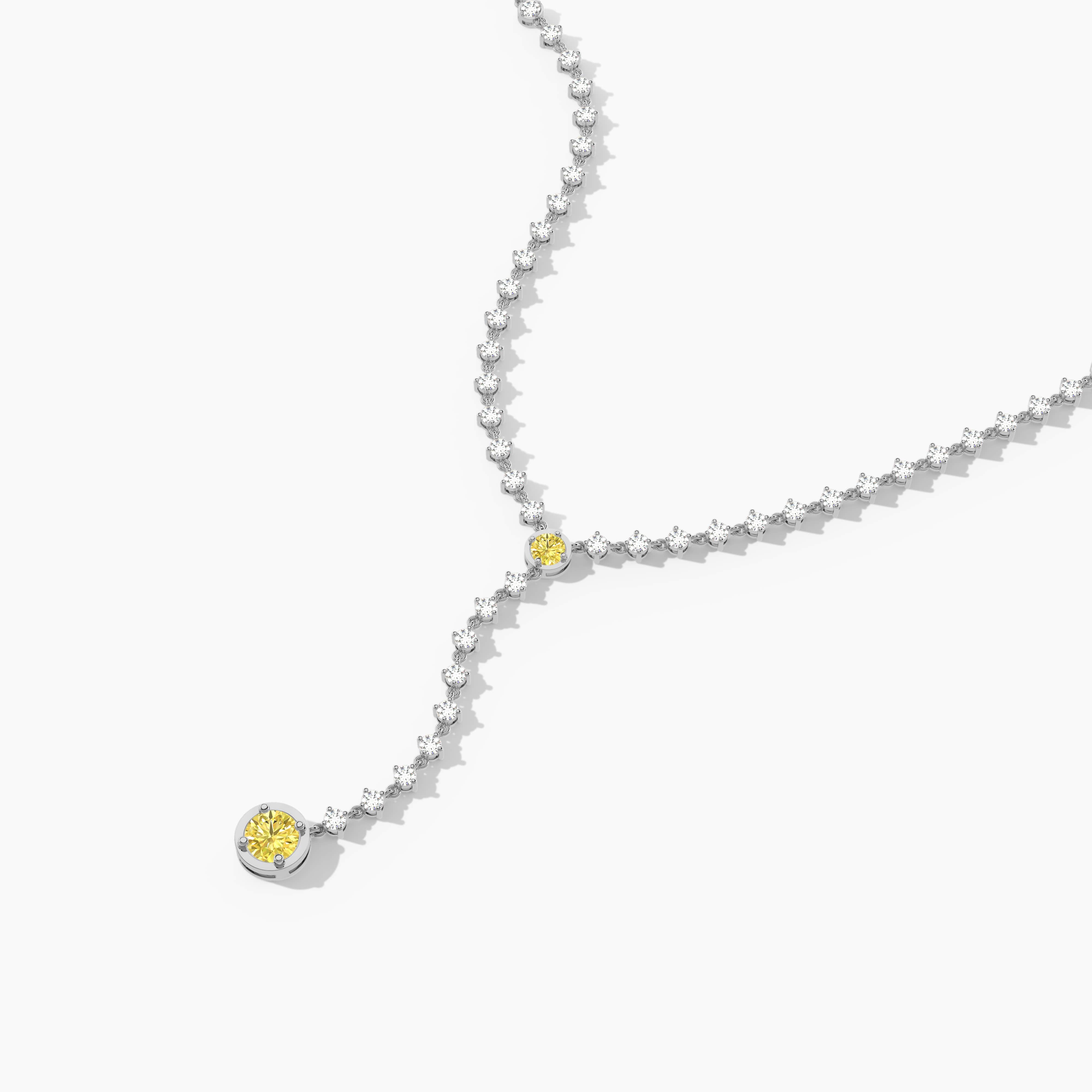 Lariat Tennis Necklace Yellow Diamond