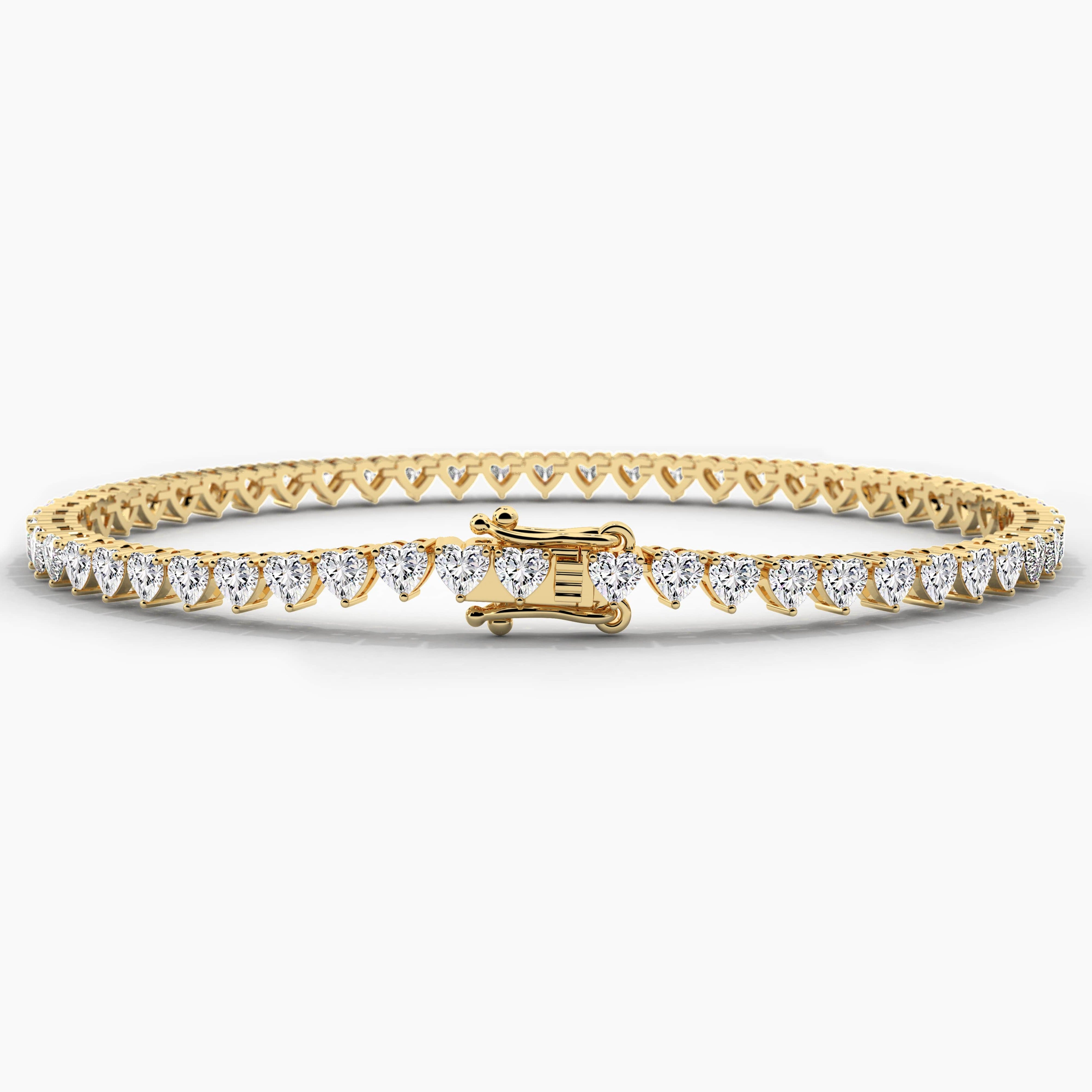 yellow gold lab grown diamond tennis bracelet 