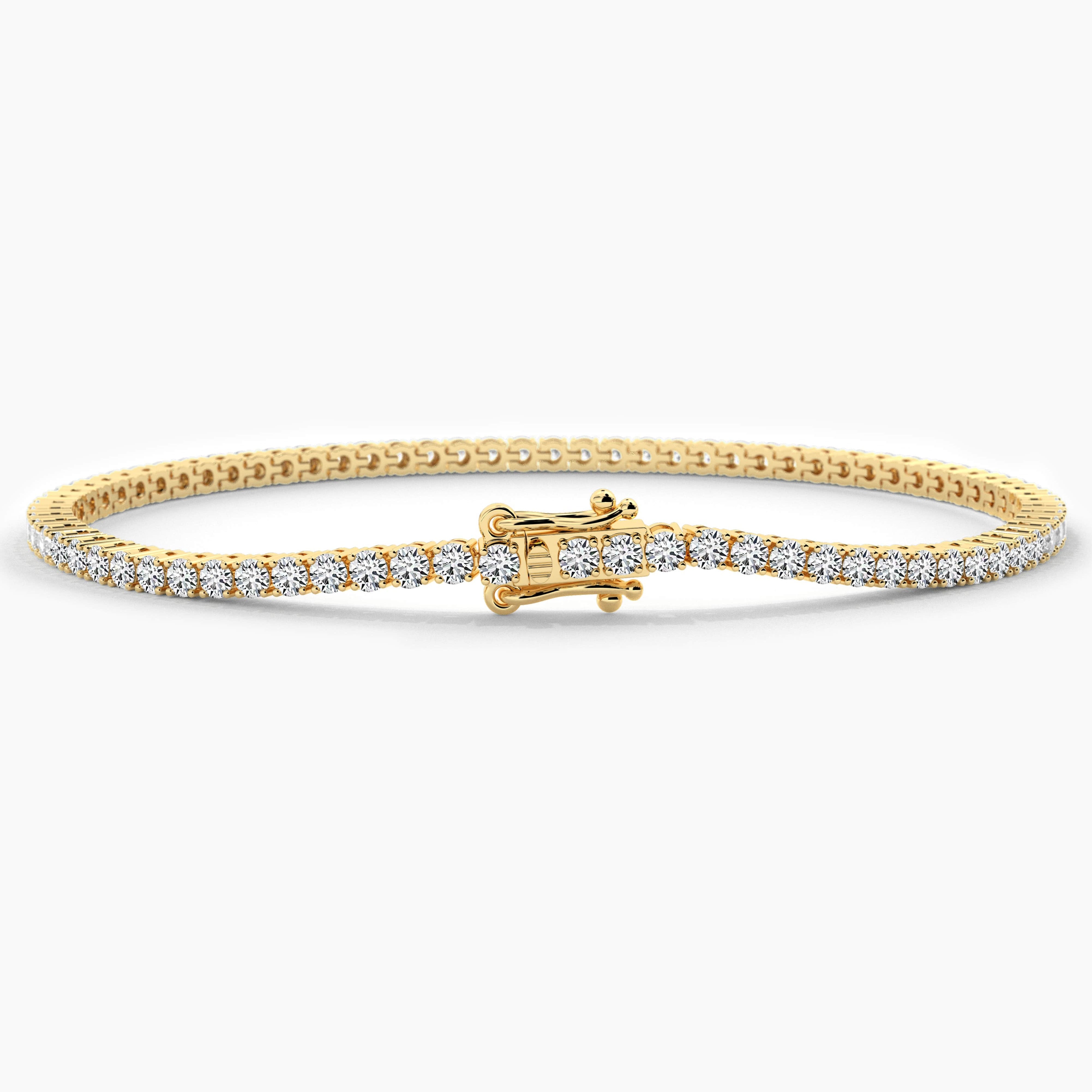 yellow gold tennis bracelet 