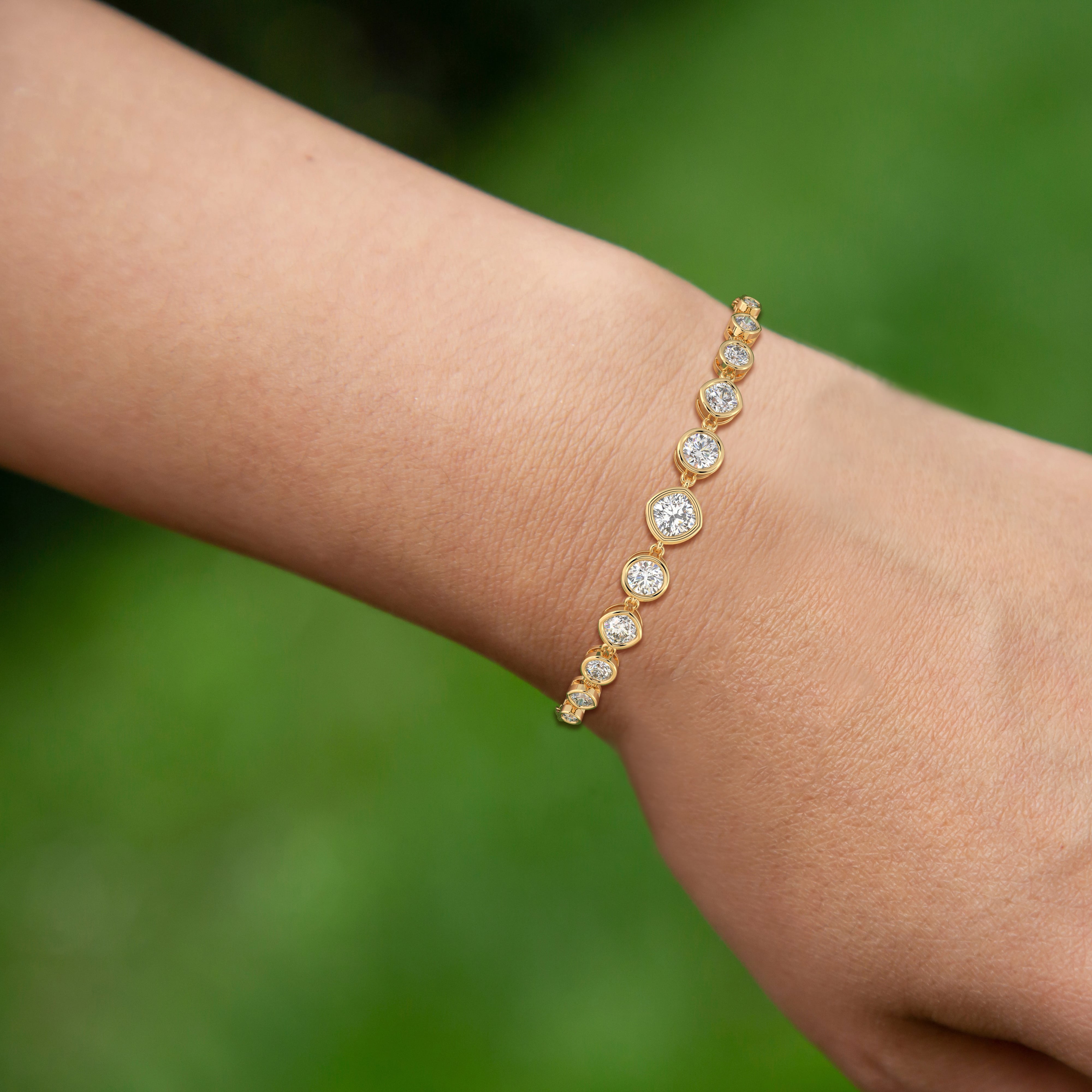 bezel set diamond bracelet