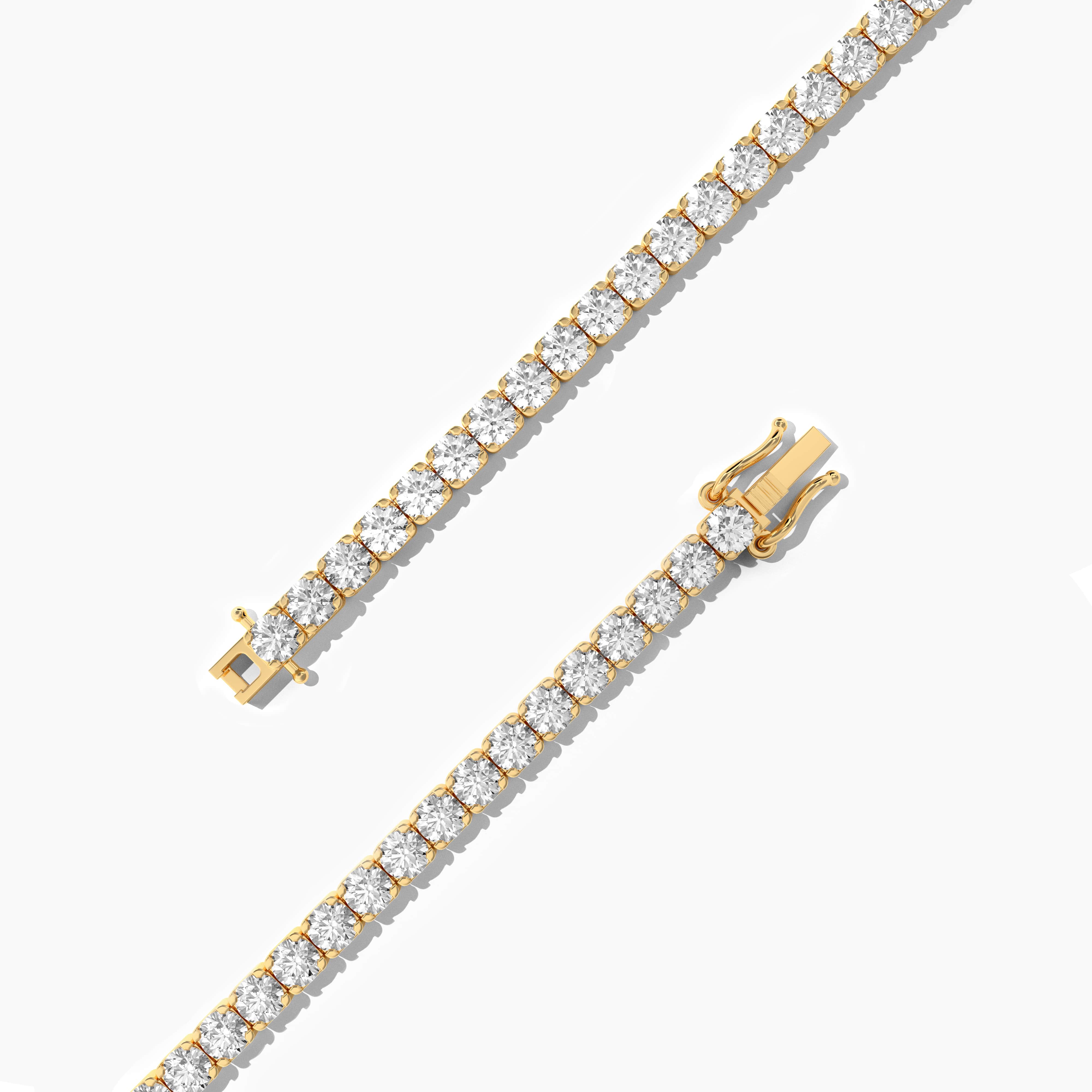  Yellow Gold 1.8-mm Round-cut Tennis Bracelet