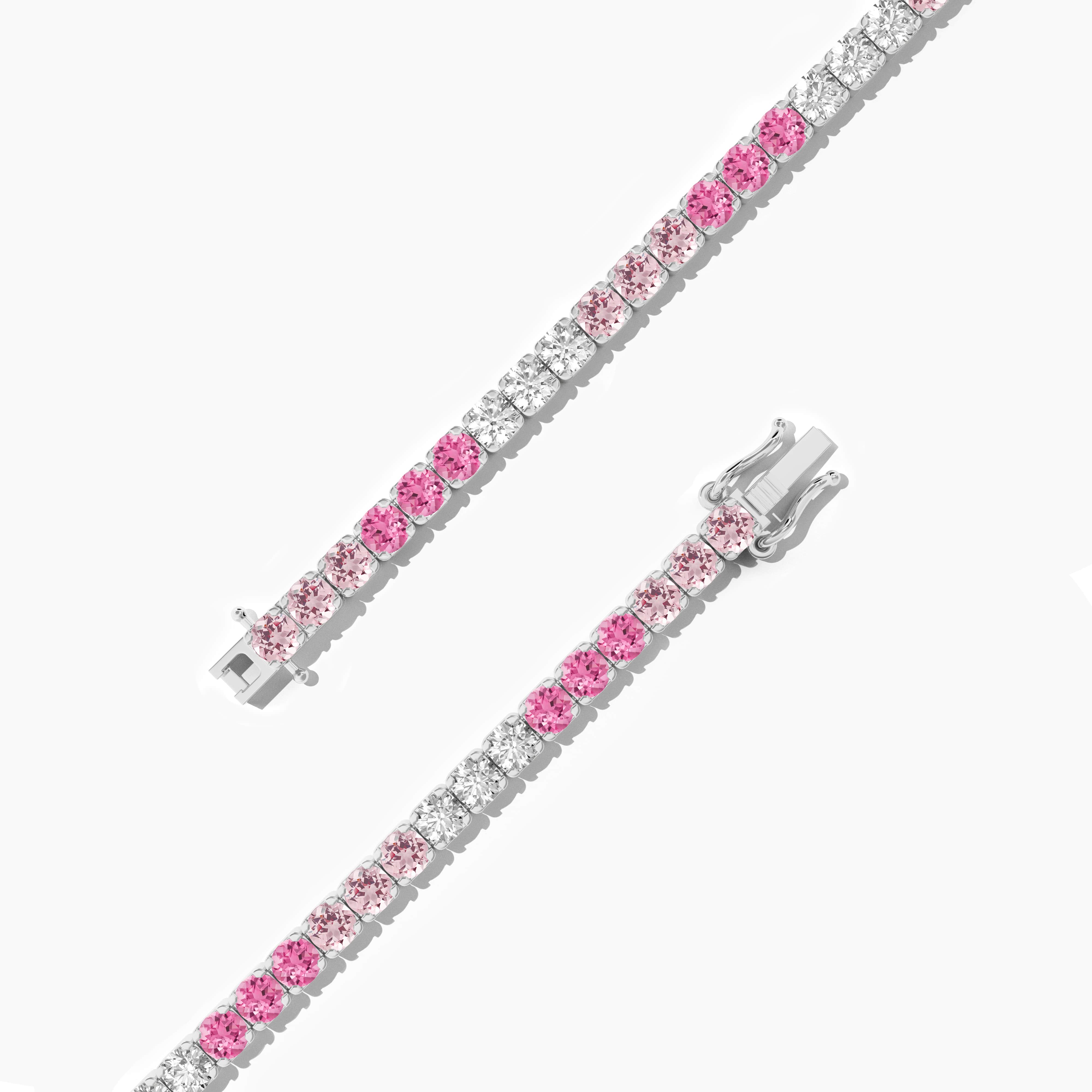 gemstone tennis bracelets in white gold 