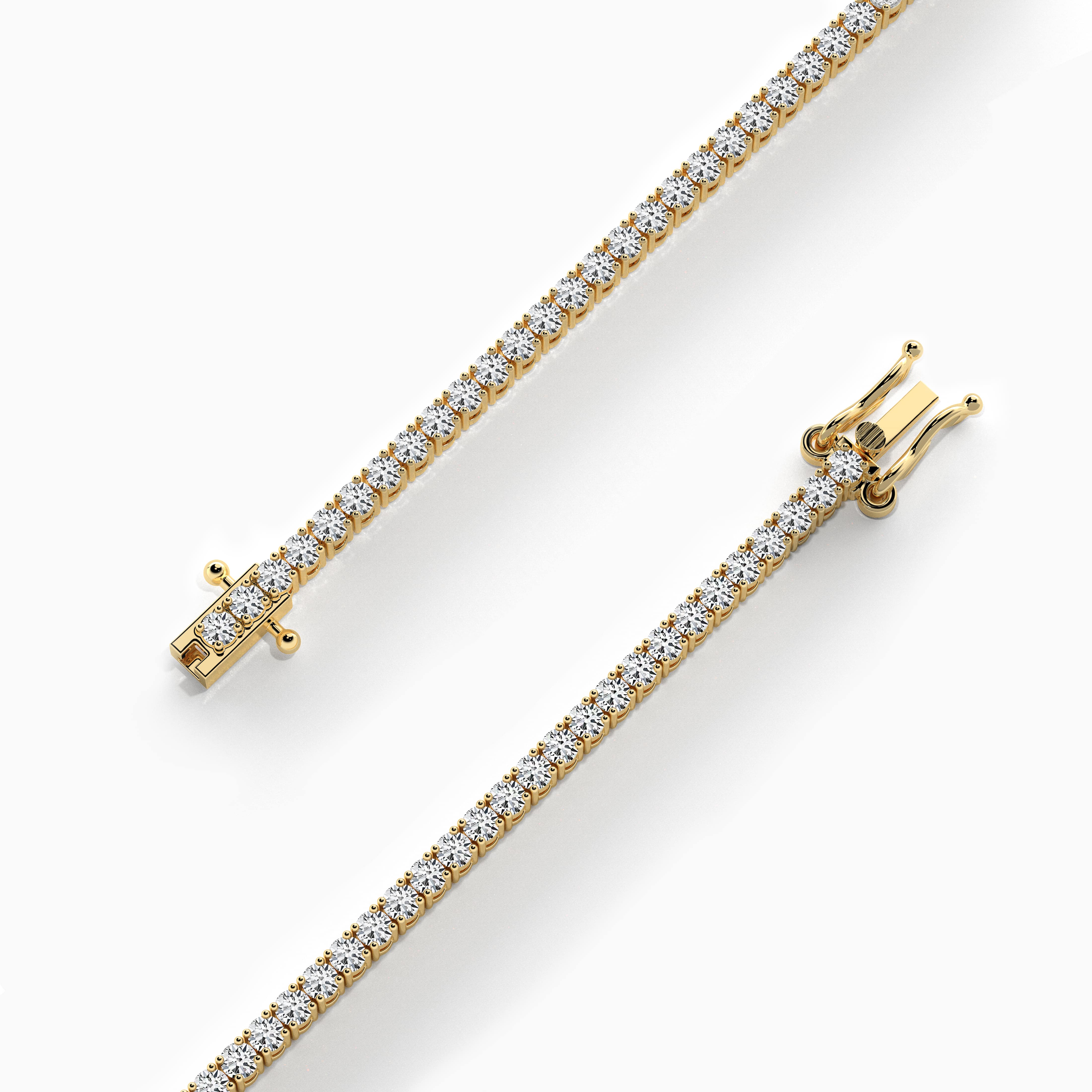 moissanite tennis bracelet 14k gold with open box clasp type