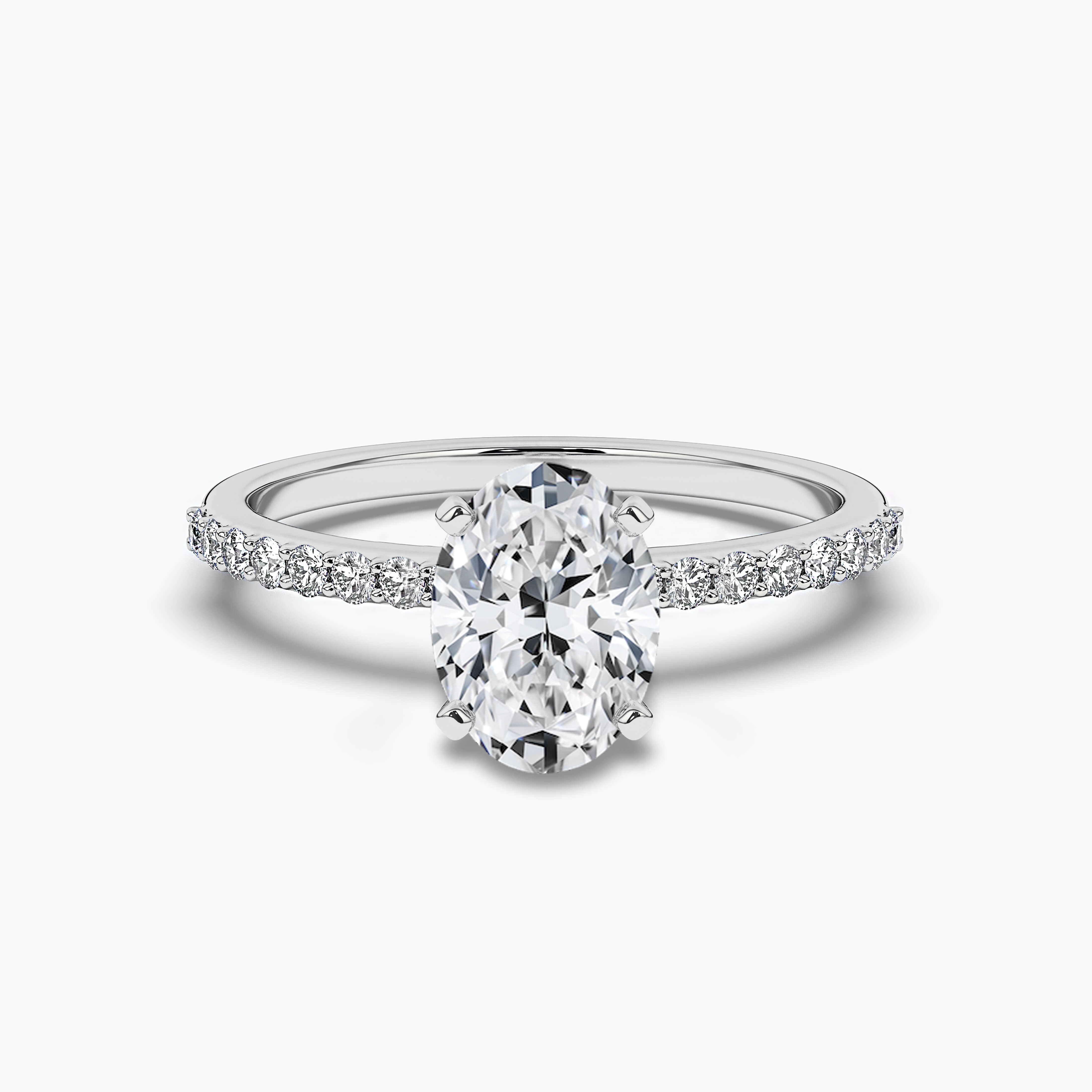Oval Solitaire Engagement Ring With Side Accents​