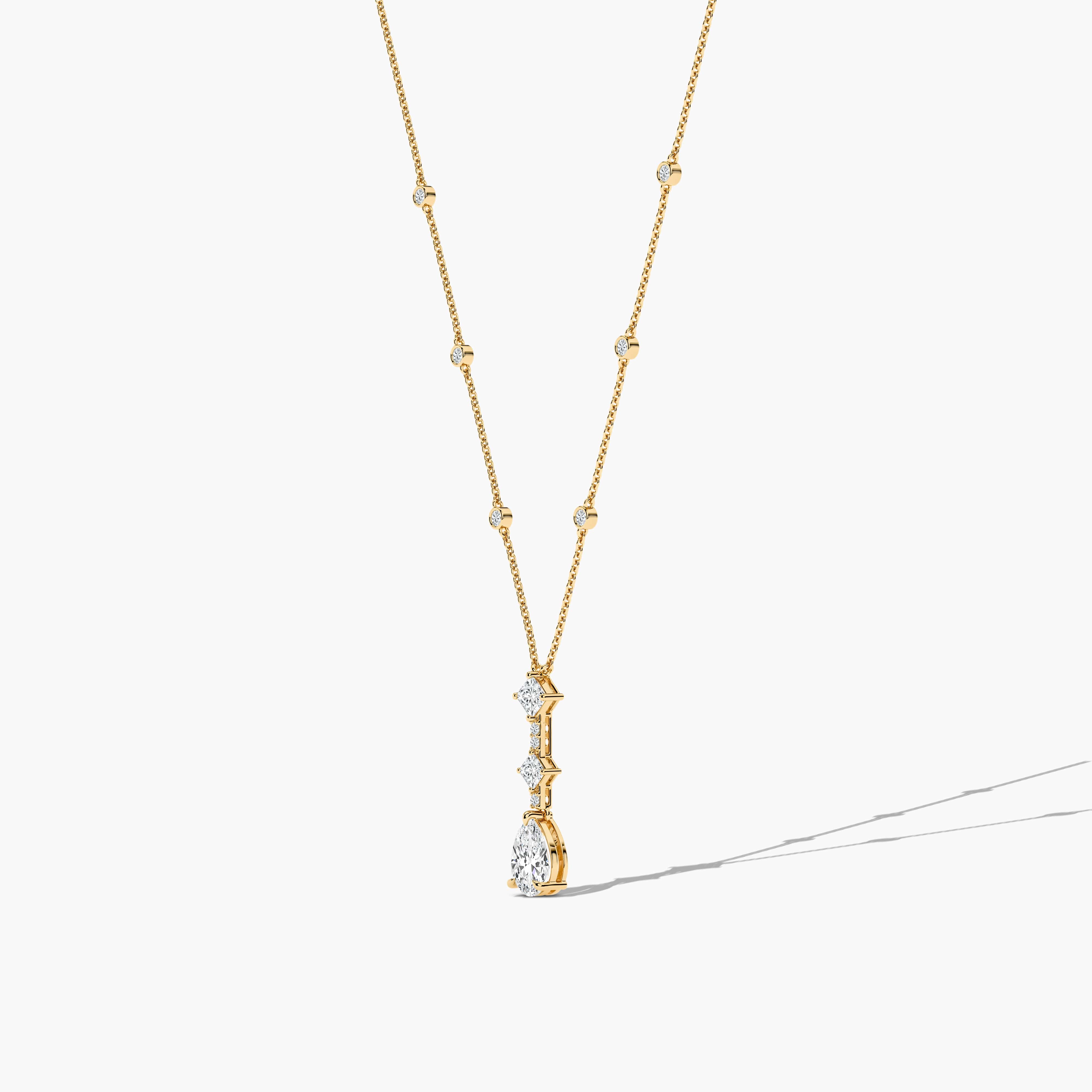 Princess and Pear Diamond Necklace Her